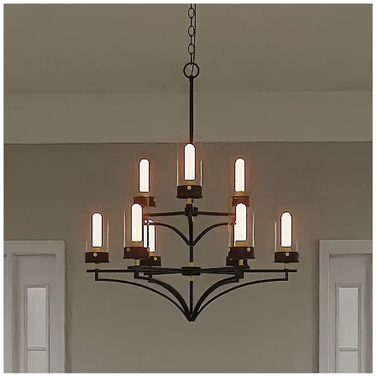 Quoizel Hillside 31 3/4" Wide Matte Black 9-Light Chandelier