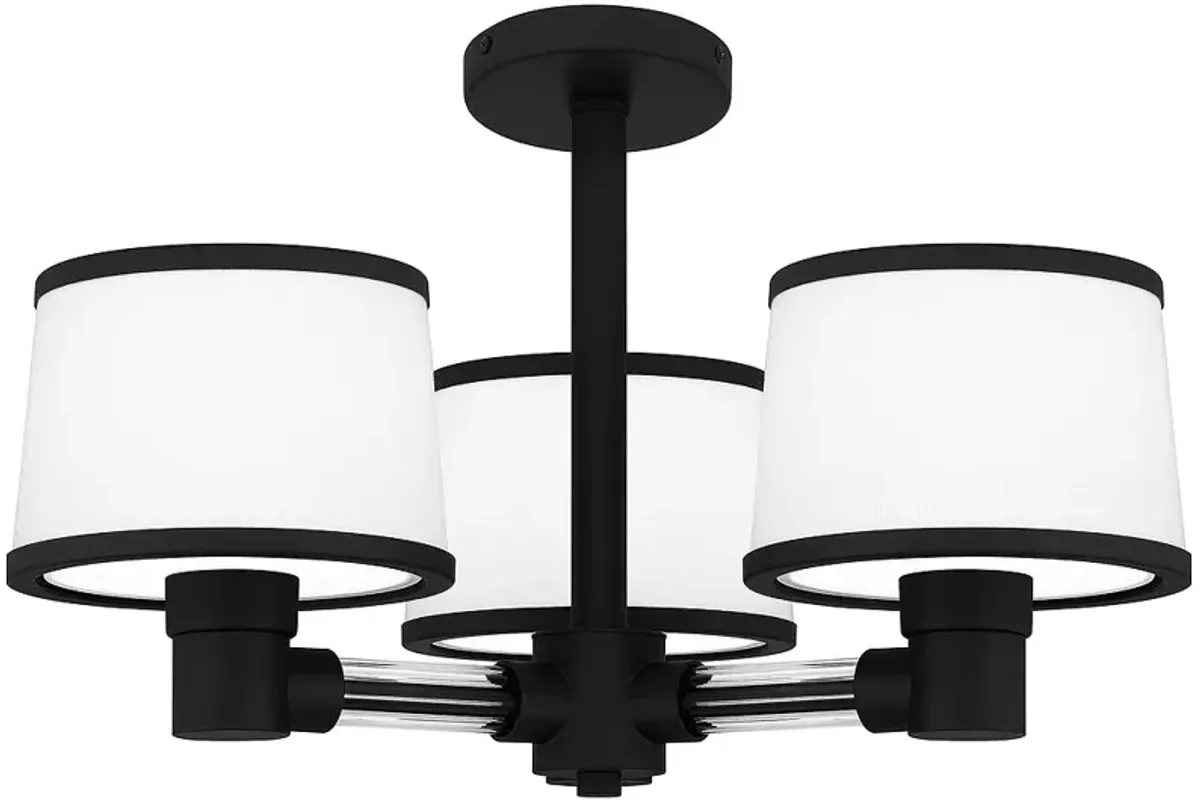 Quoizel Kylen 22" Wide Matte Black 3-Light Ceiling Light