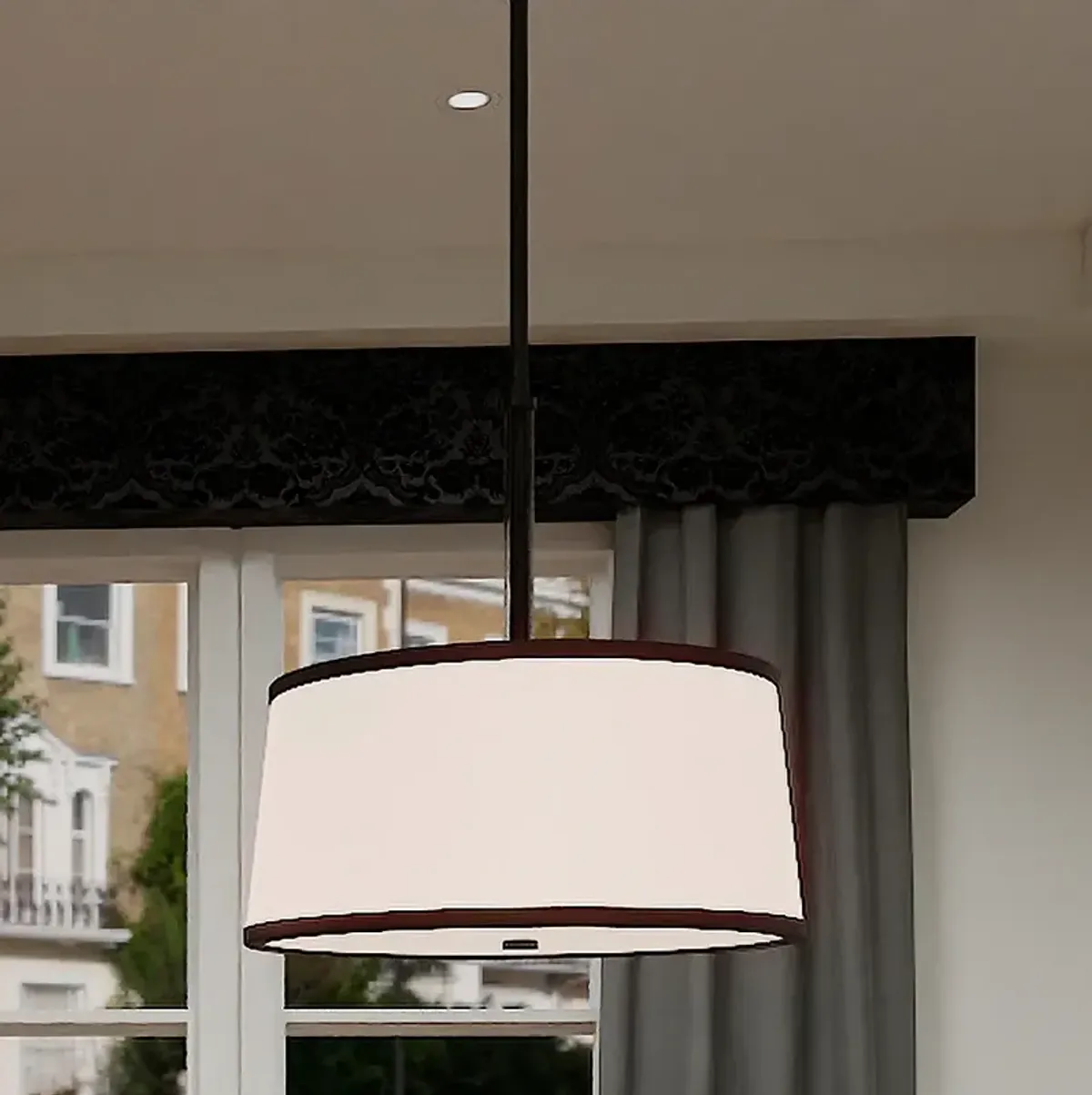 Quoizel Kylen 20 1/2" Wide Matte Black Drum Pendant Light