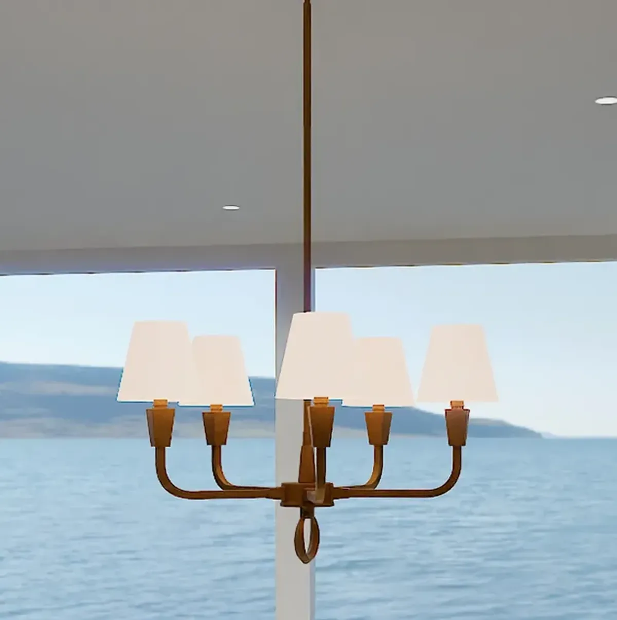 Mallory 5-Light Weathered Brass Chandelier