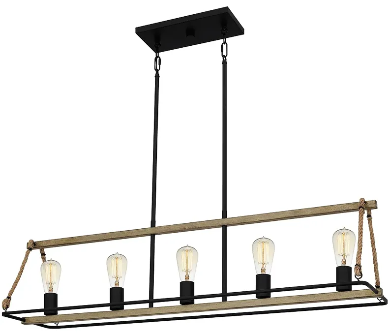 Oak Park 5-Light Matte Black Island Light