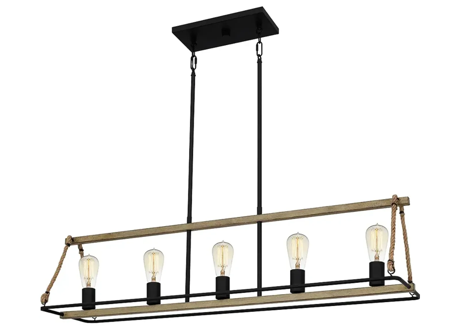 Oak Park 5-Light Matte Black Island Light