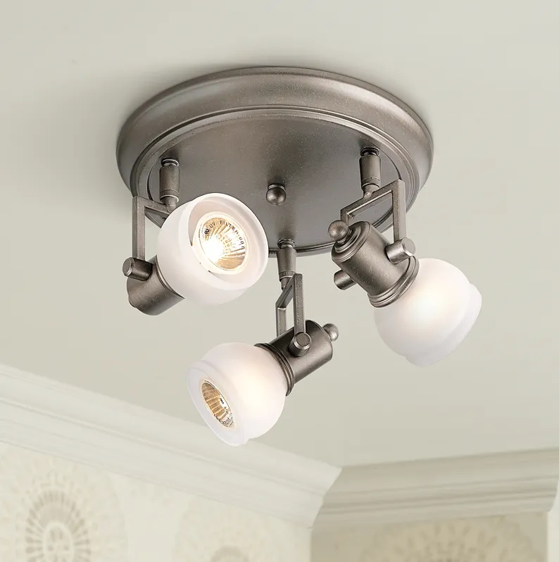 Pro Track Chace Pewter 10" Wide 3-Light Ceiling Light