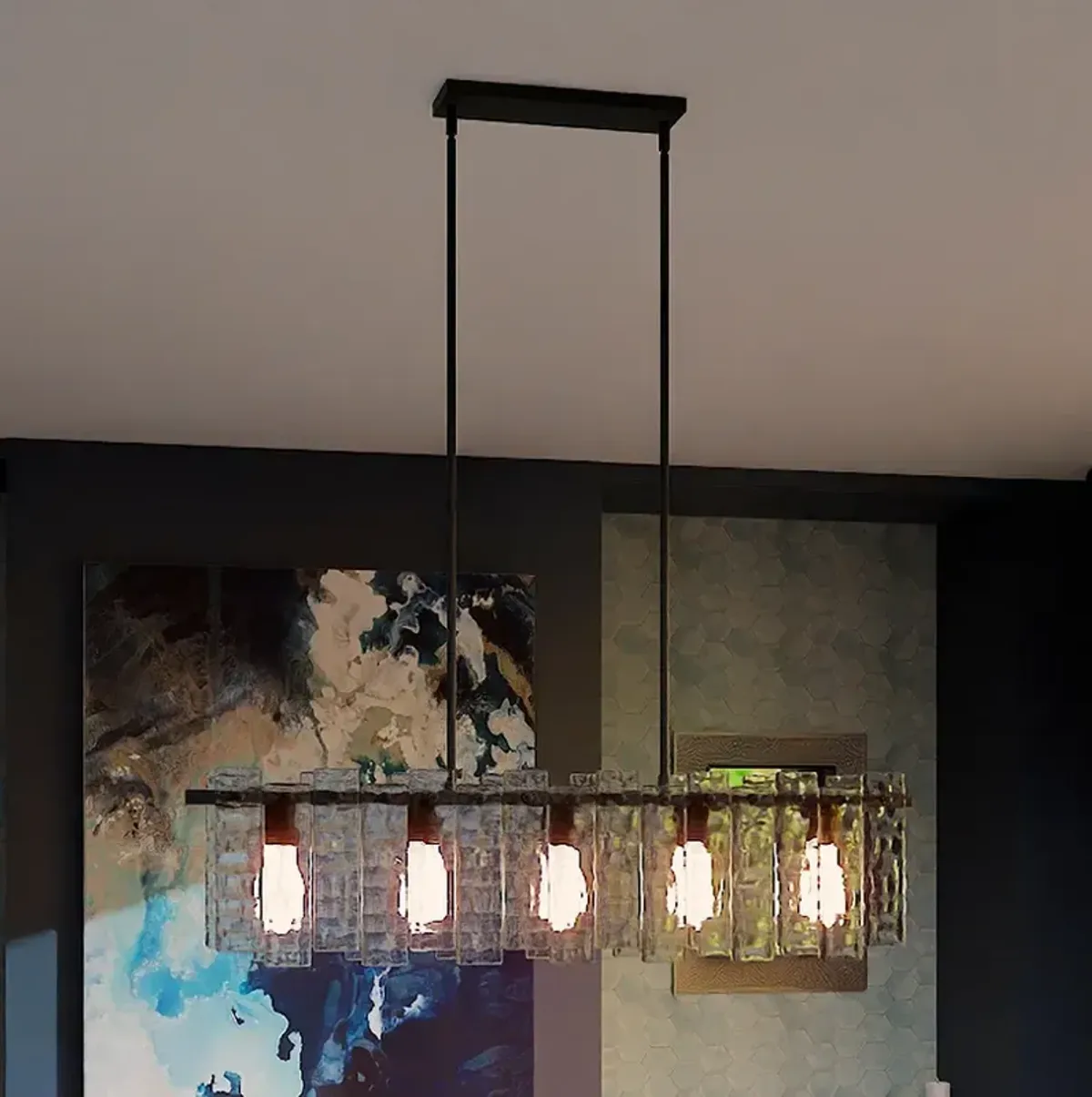 Caspian 5-Light Matte Black Island Light