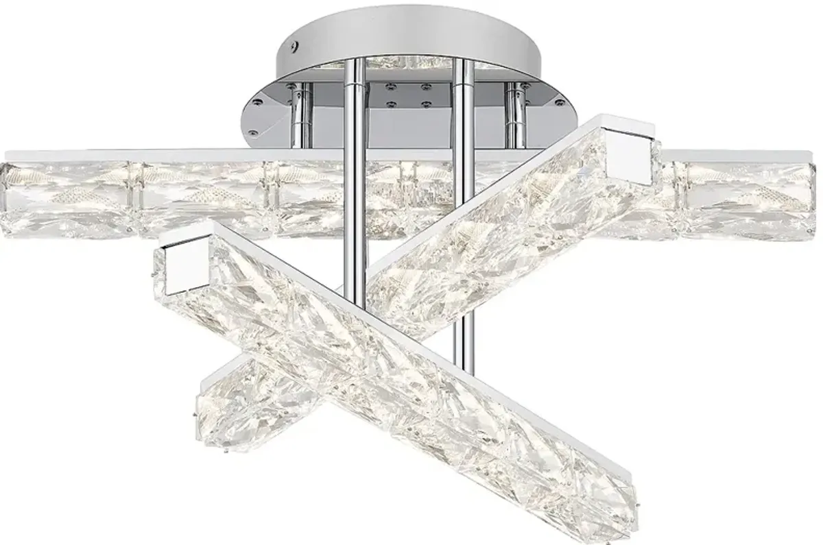 Comet Integrated LED Polished Chrome Semi-Flush Mount