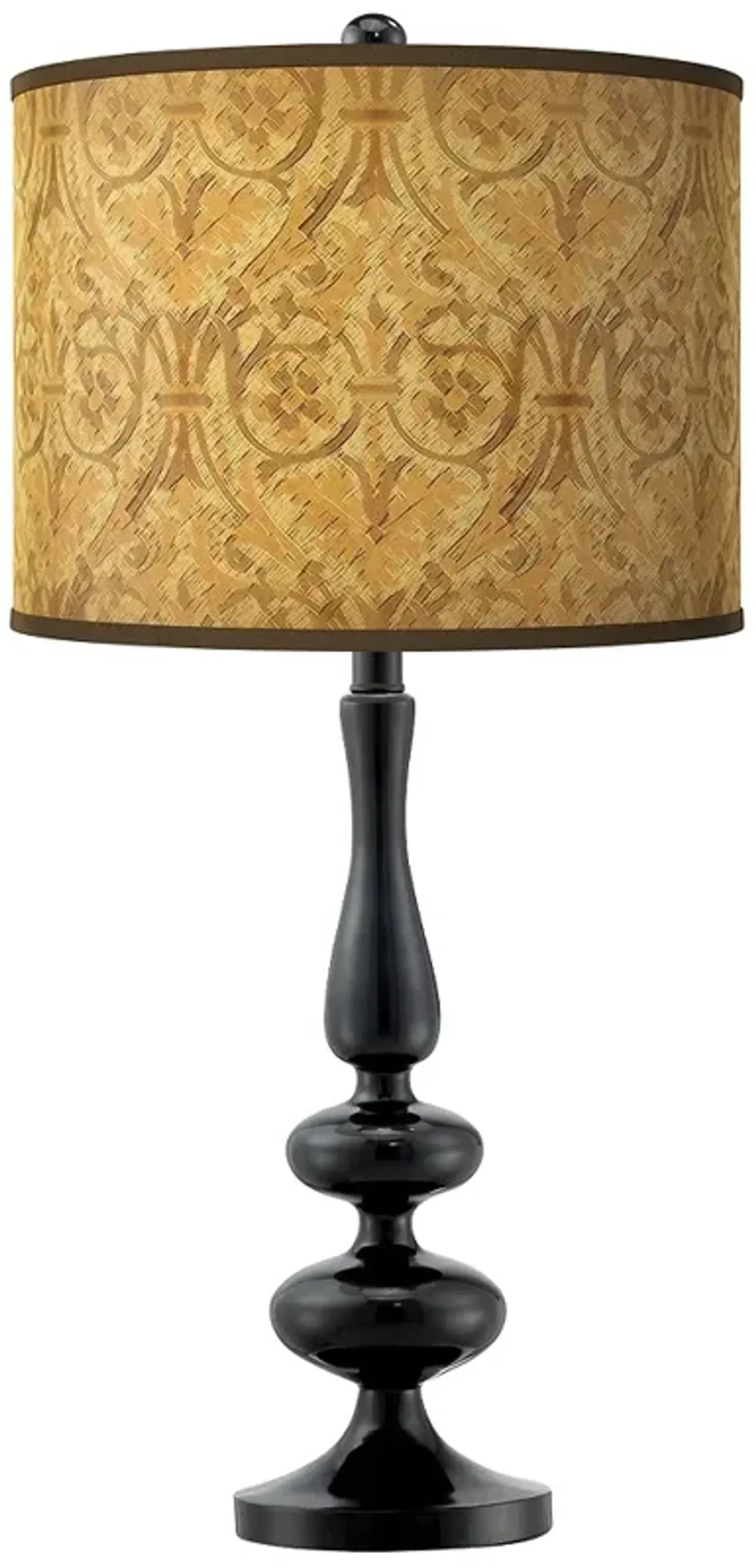 Giclee Gallery Paley 29" Golden Versailles Shade and Black Table Lamp