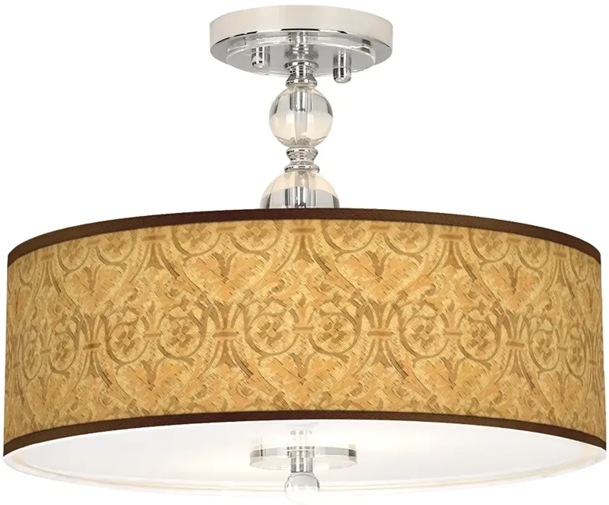 Golden Versailles Giclee 16" Wide Semi-Flush Ceiling Light