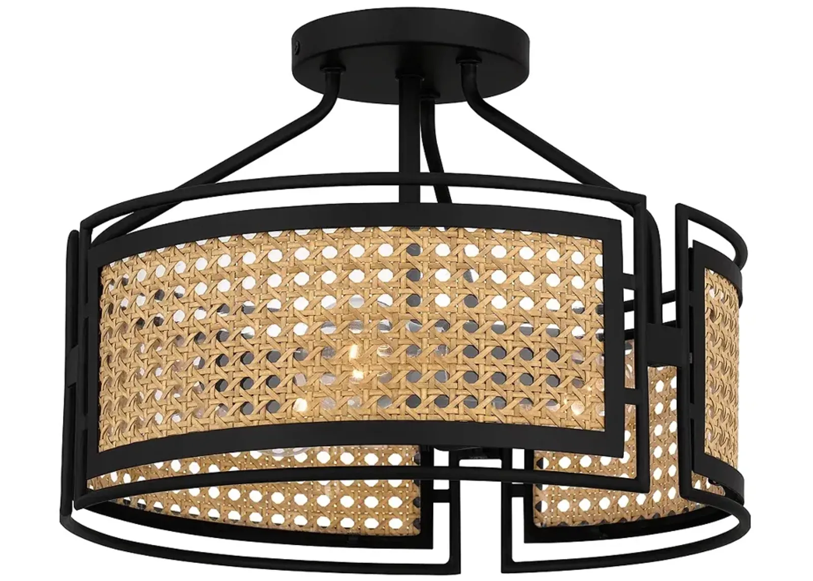 Priya 3-Light Matte Black Semi-Flush Mount