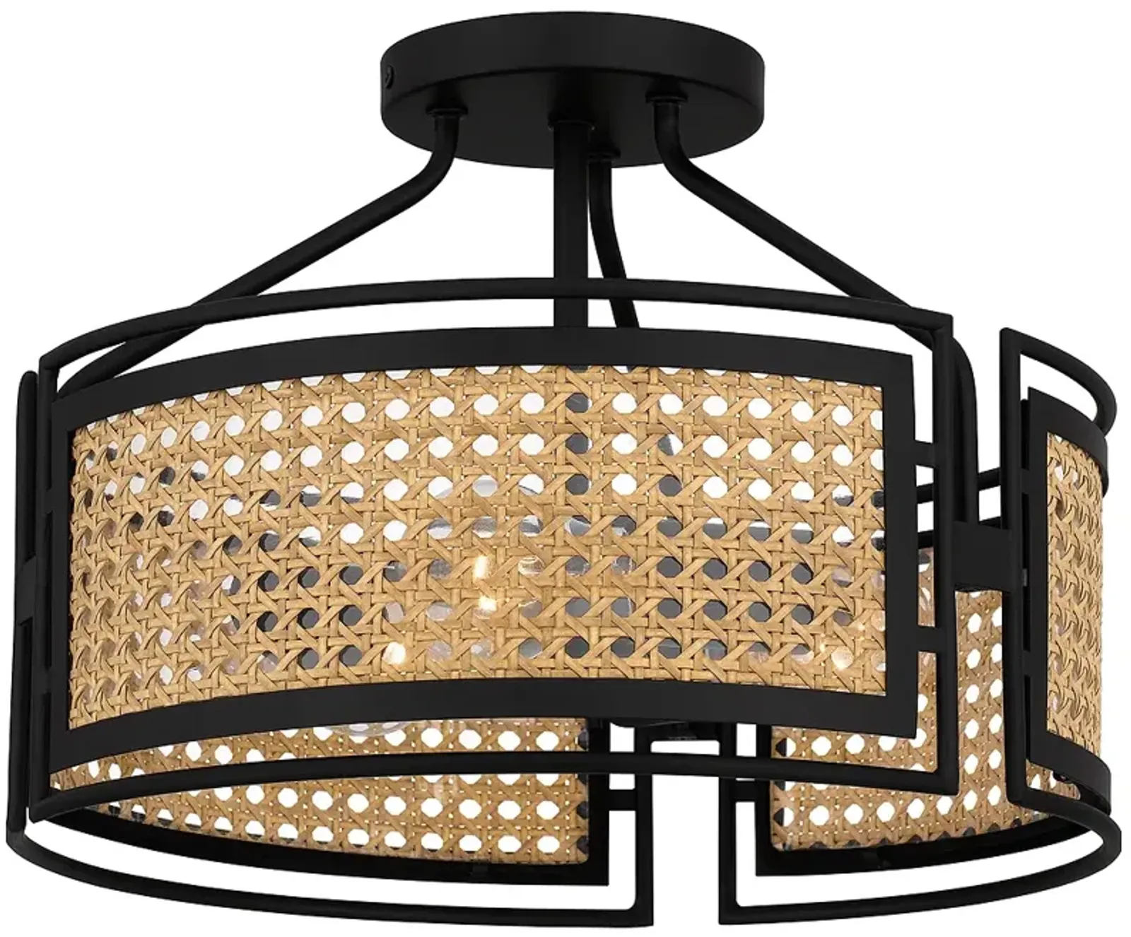 Priya 3-Light Matte Black Semi-Flush Mount