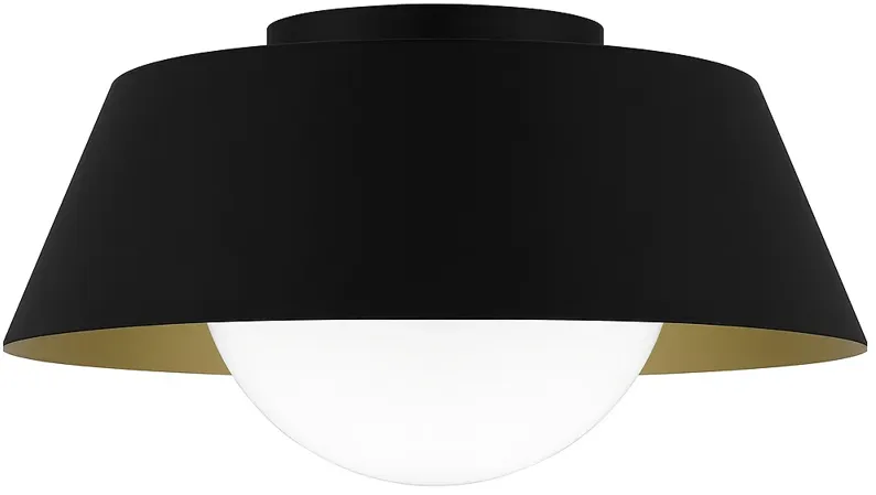 Quoizel Damascus 16" Wide 1-Light Modern Matte Black Ceiling Light