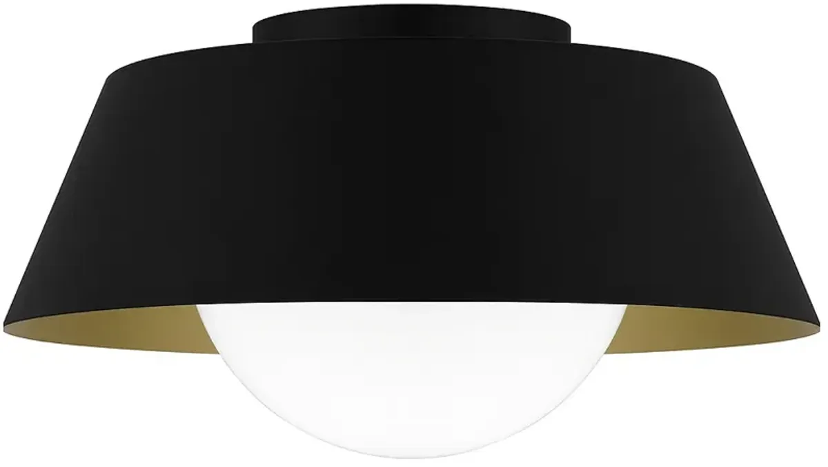 Quoizel Damascus 16" Wide 1-Light Modern Matte Black Ceiling Light