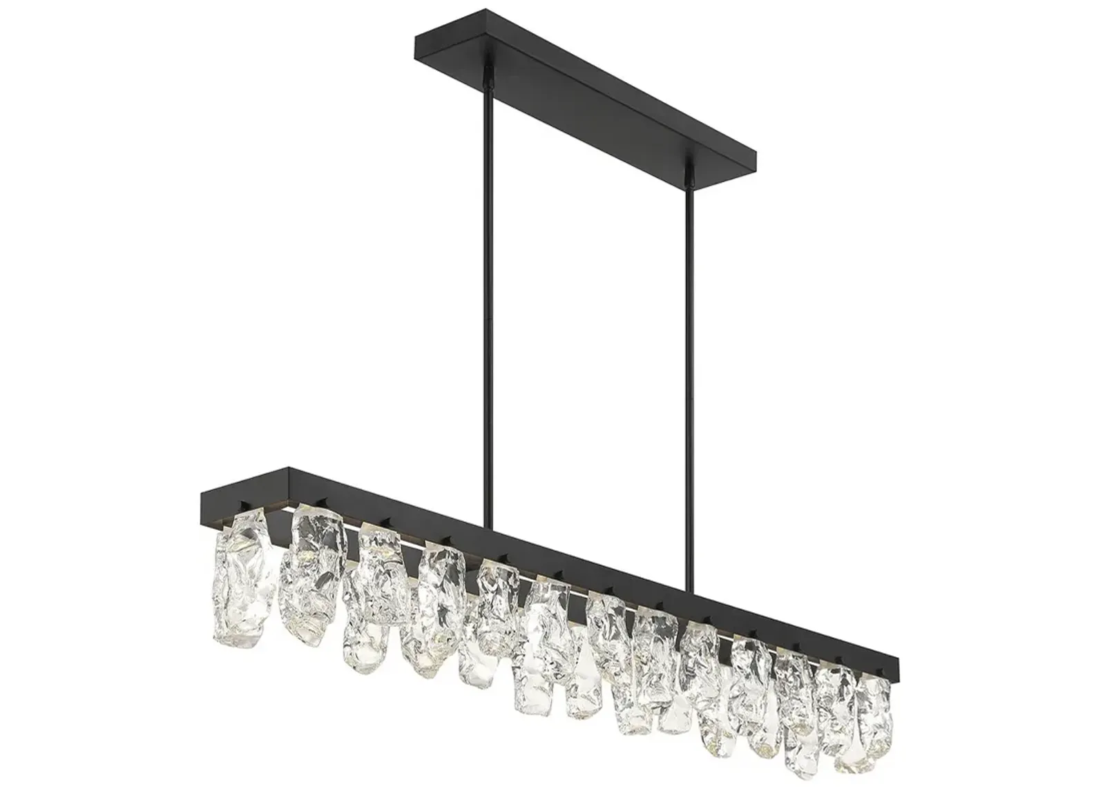 George Kovacs Artic Glacier LED Black Island Chandelier with Clear Crystals