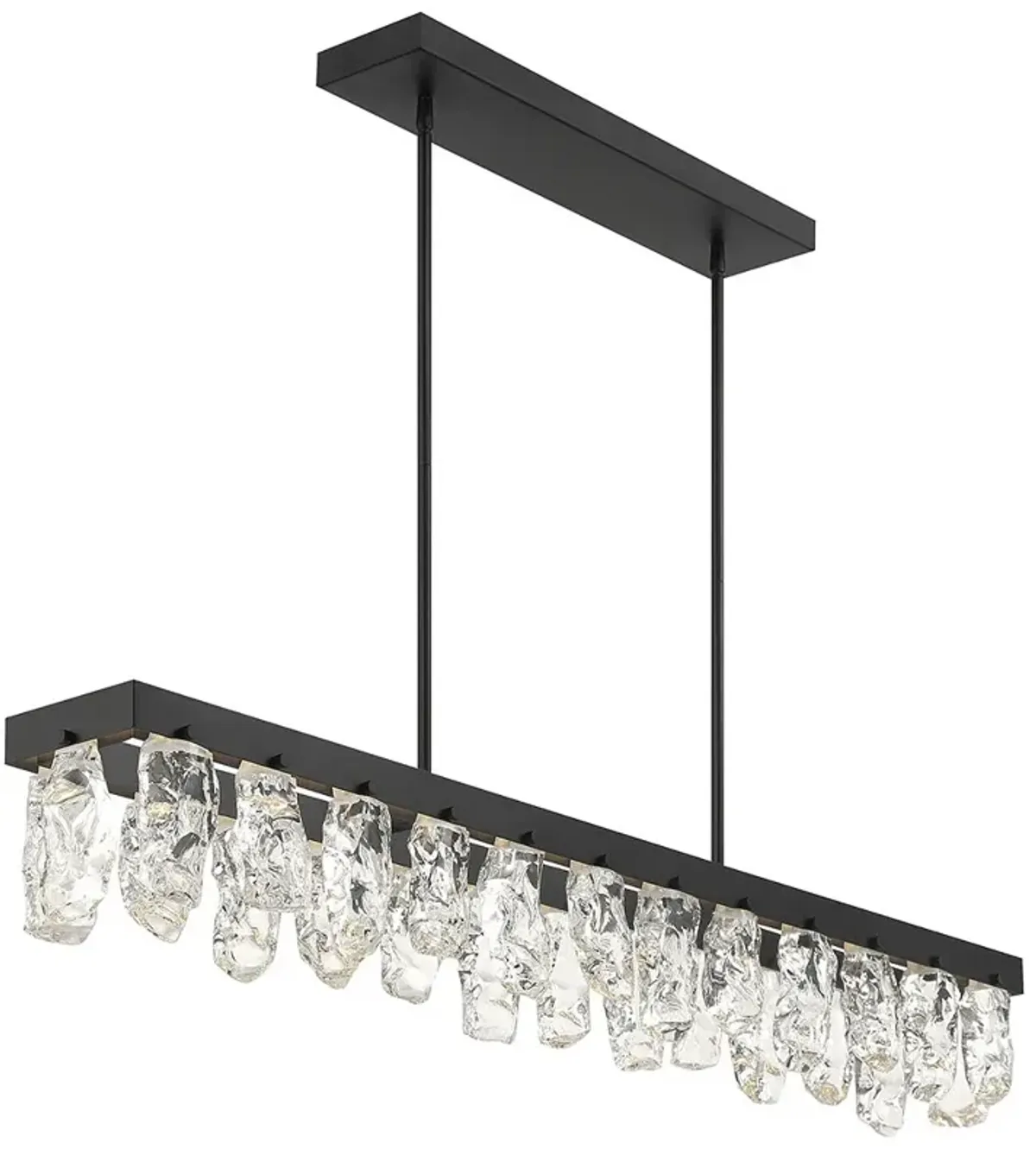 George Kovacs Artic Glacier LED Black Island Chandelier with Clear Crystals