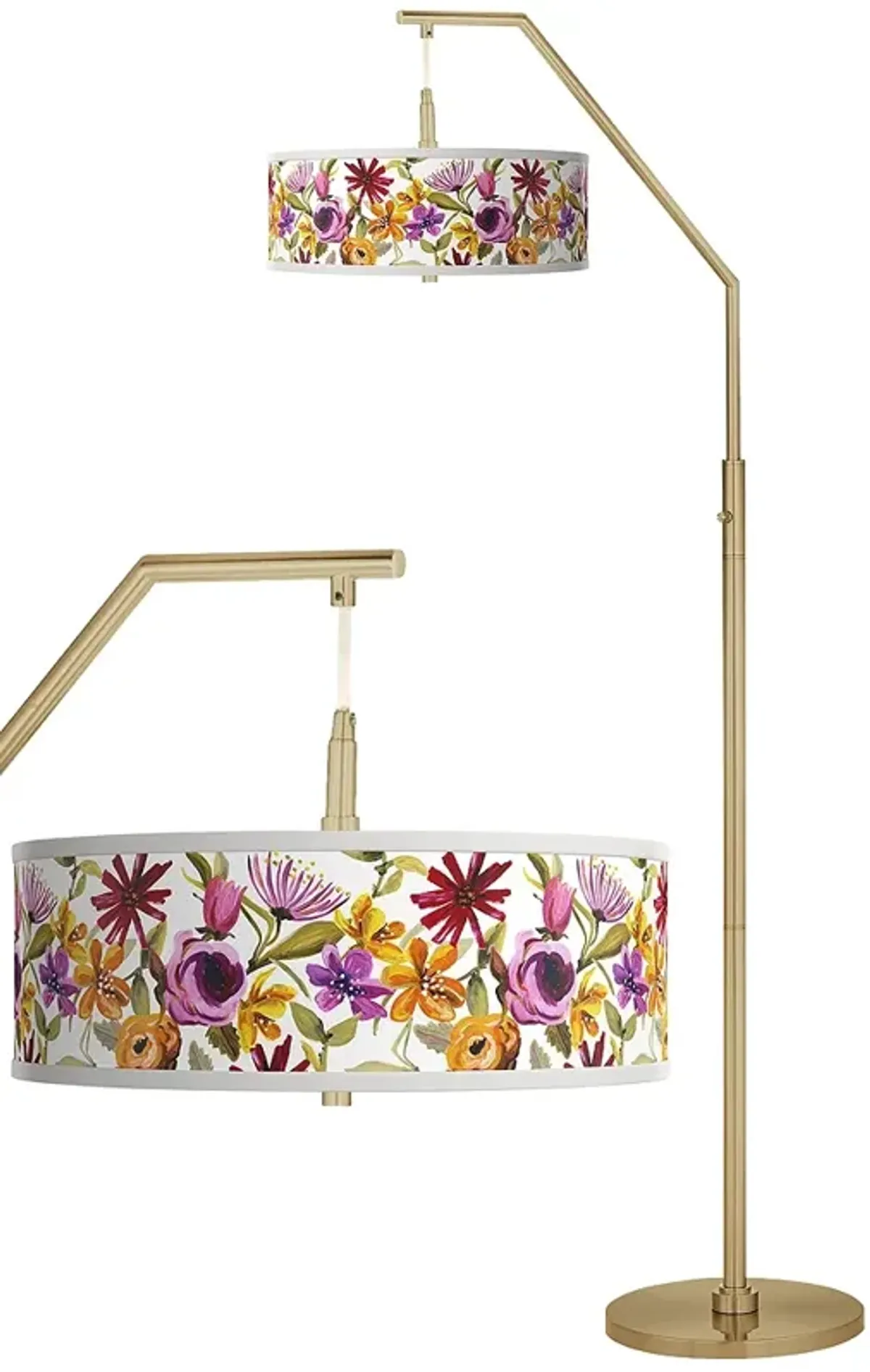 Bountiful Blooms Giclee Warm Gold Arc Floor Lamp