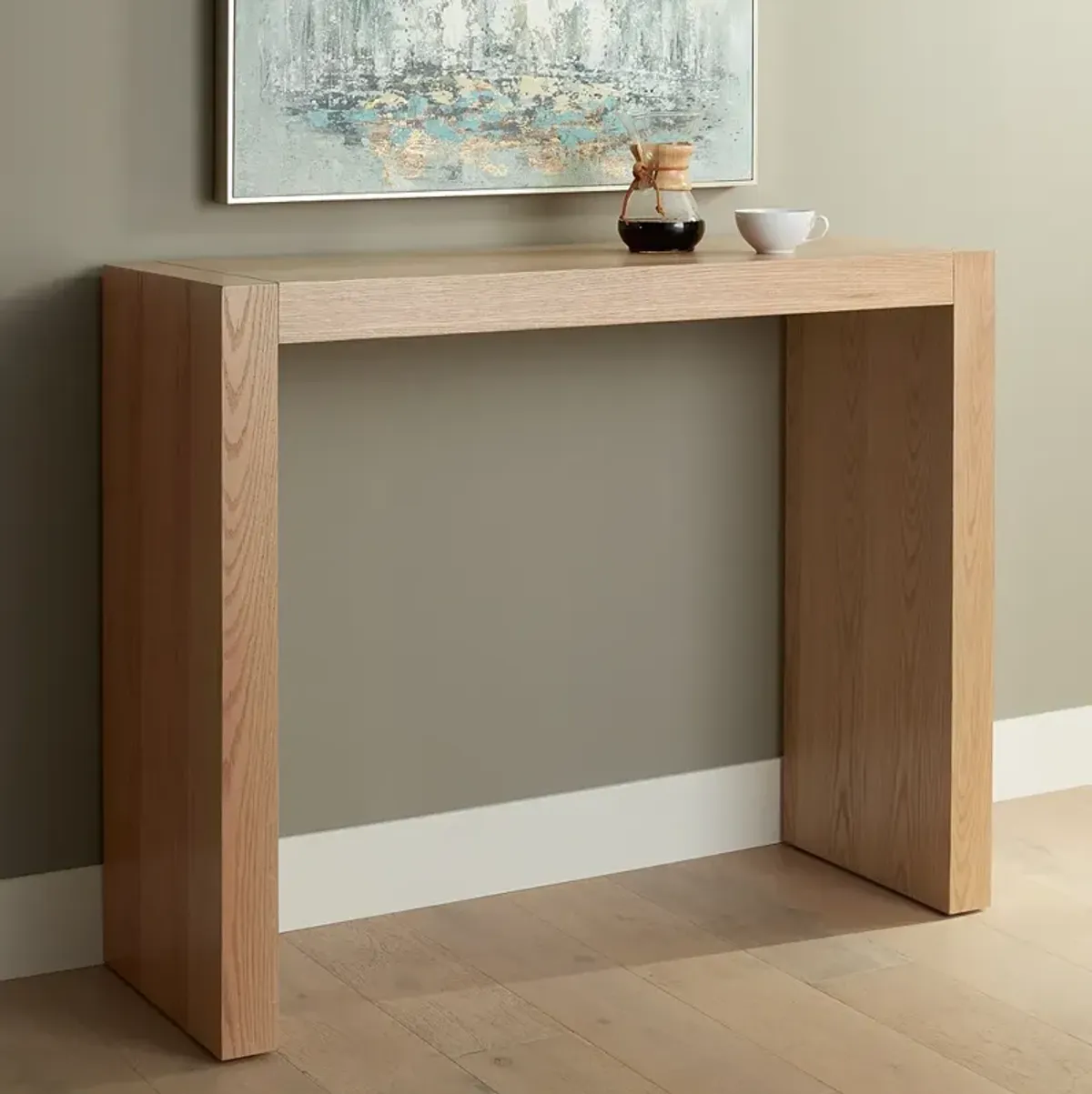 Jessa 50" Wide High-Gloss Gray Oak Finish Bar Table