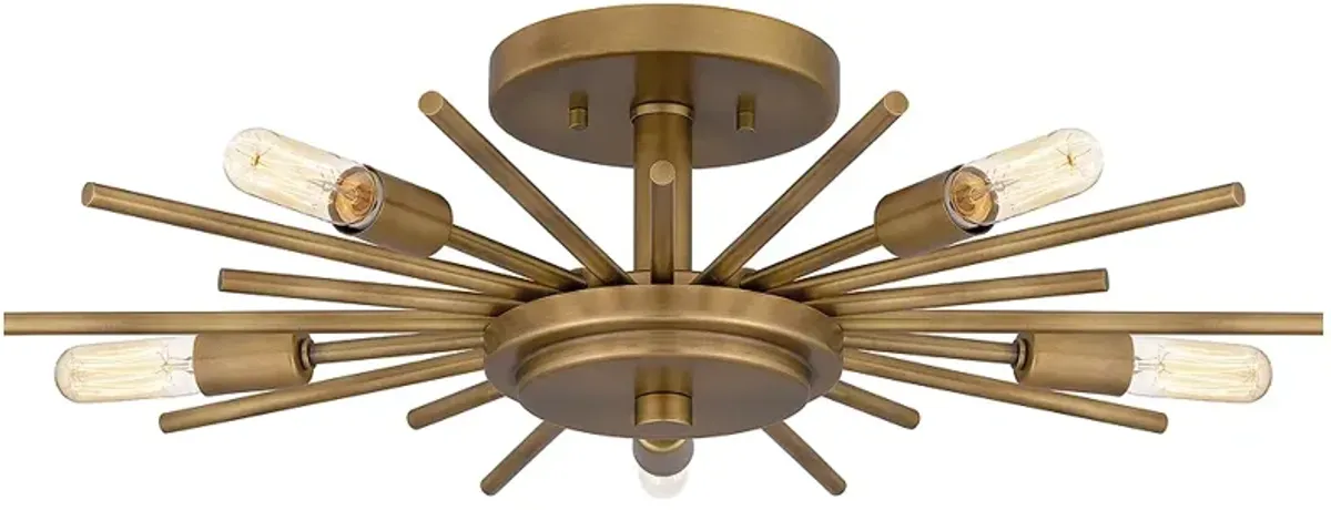 Mesquite 5-Light Weathered Brass Semi-Flush Mount