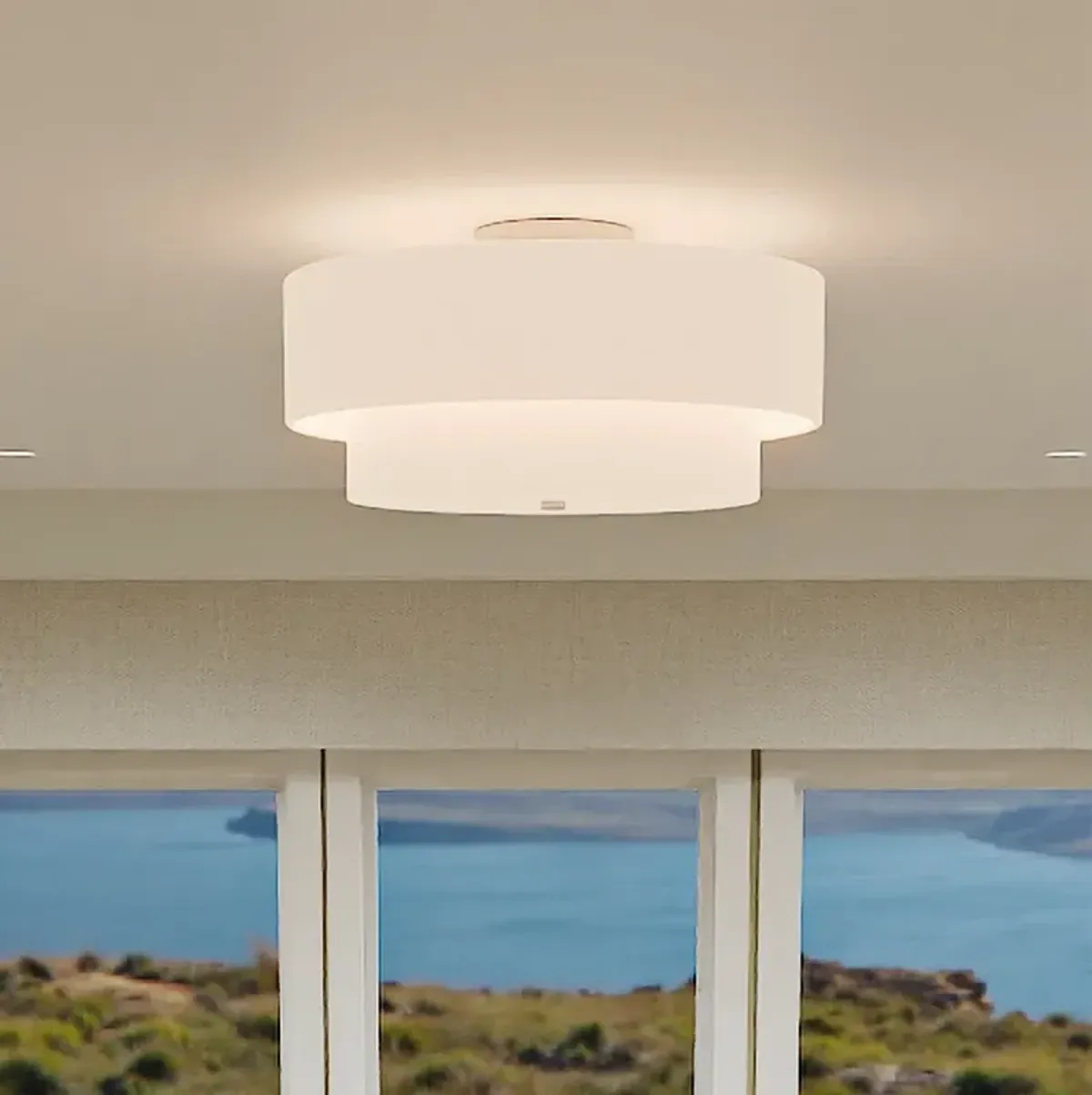 Quoizel Prewett 16" Wide Brushed Nickel Ceiling Light