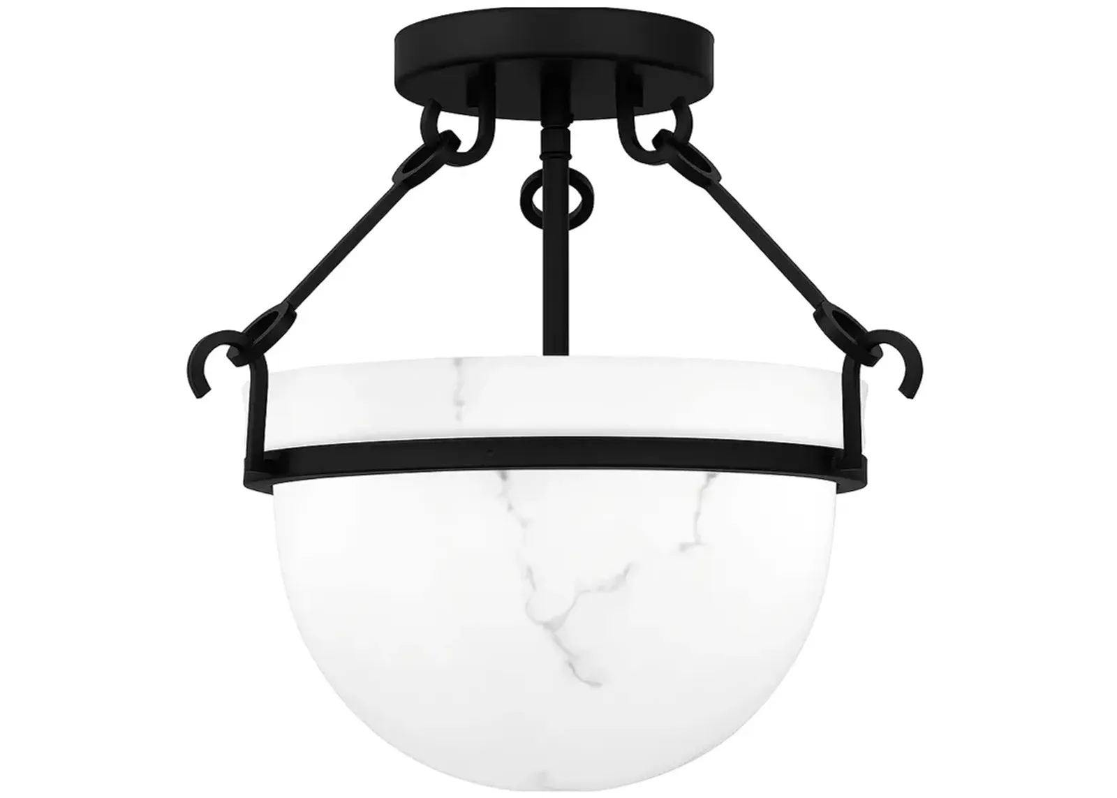 Danyon 3-Light Matte Black Semi-Flush Mount