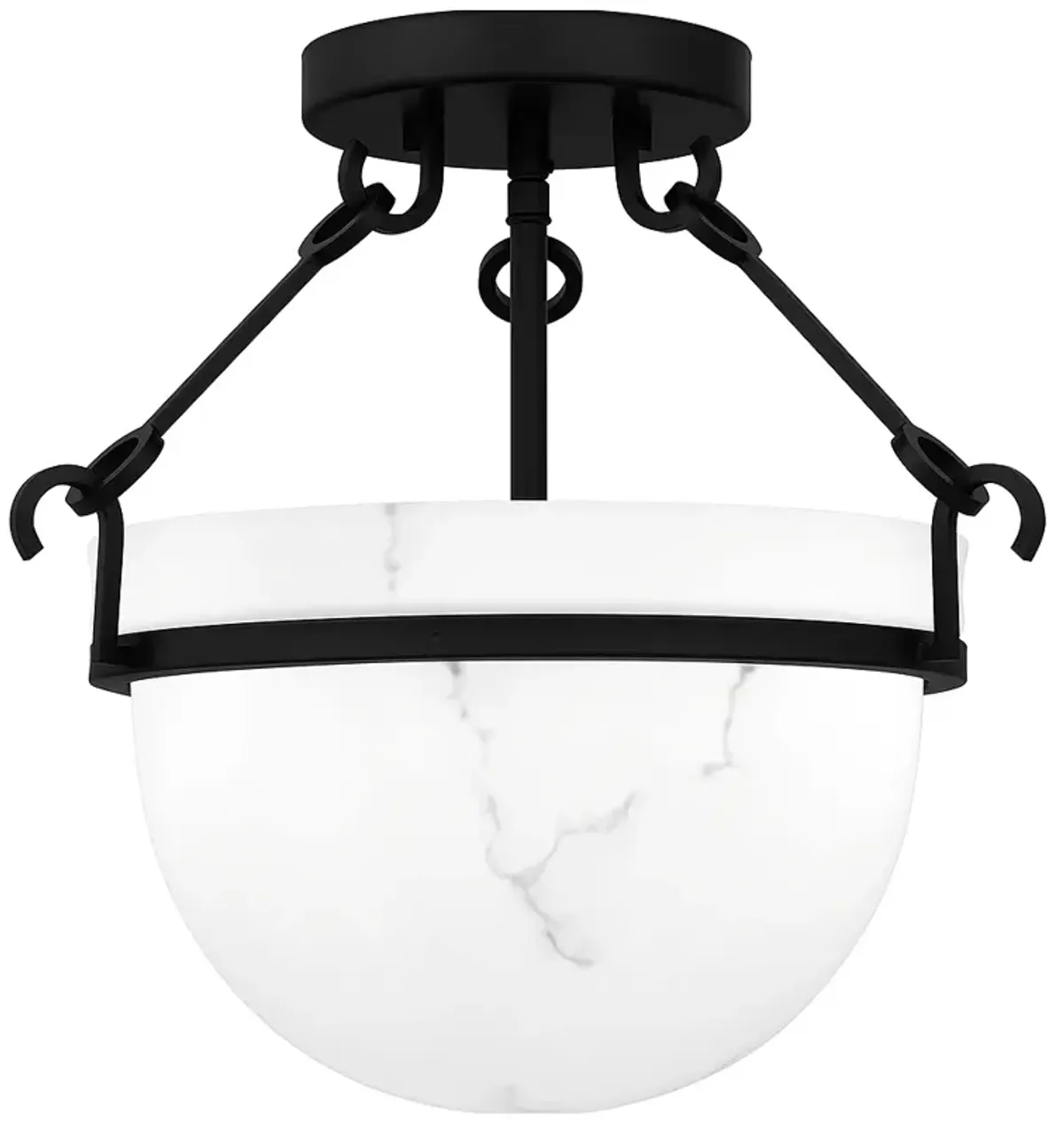 Danyon 3-Light Matte Black Semi-Flush Mount