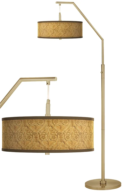 Golden Versailles Giclee Warm Gold Arc Floor Lamp