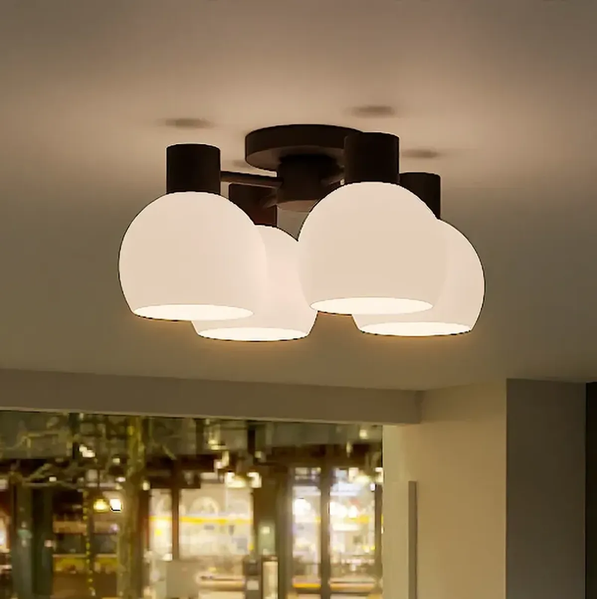 Donahue 4-Light Matte Black Semi-Flush Mount