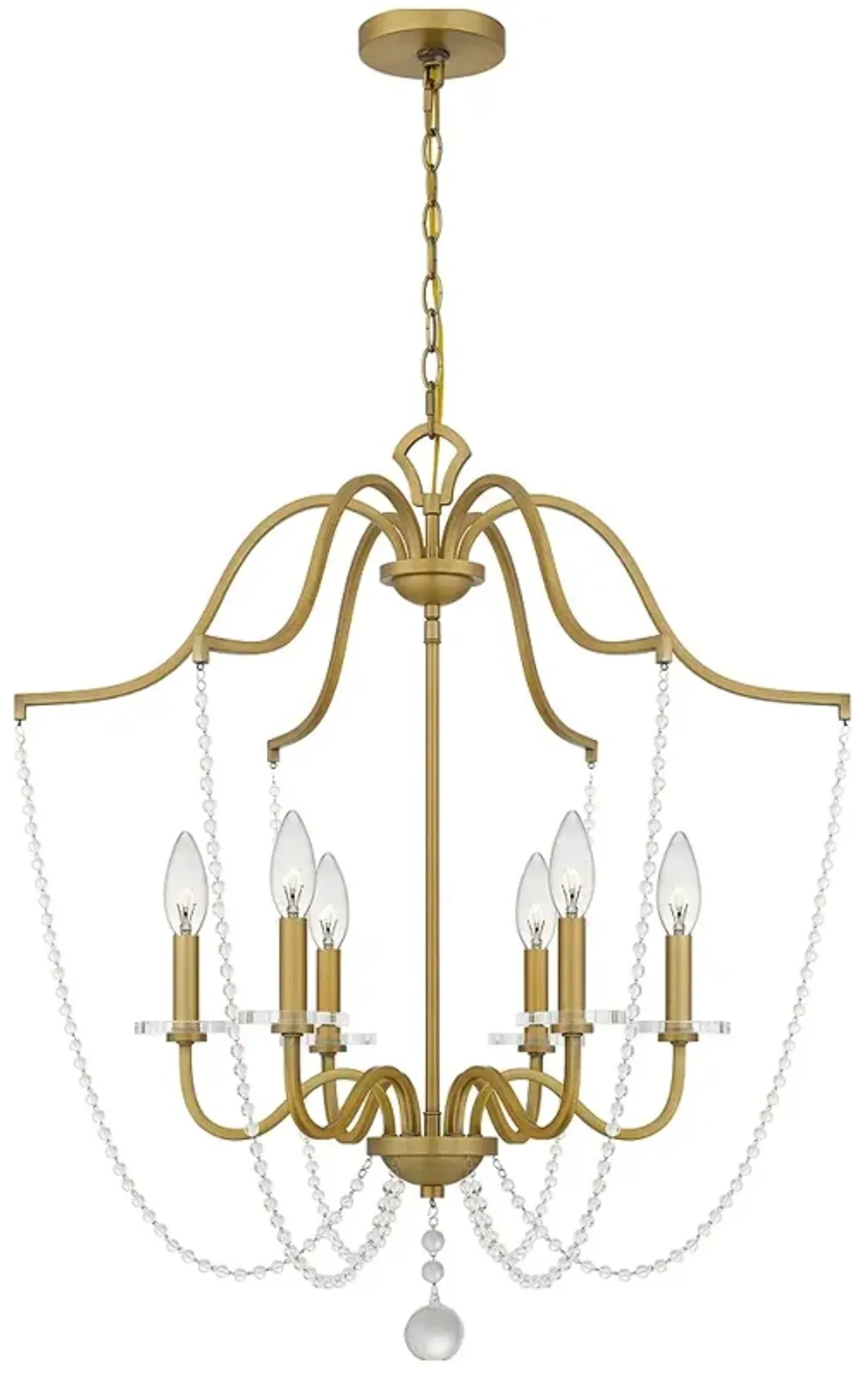 Quoizel Sunday 28" Wide Aged Brass 6-Light Chandelier