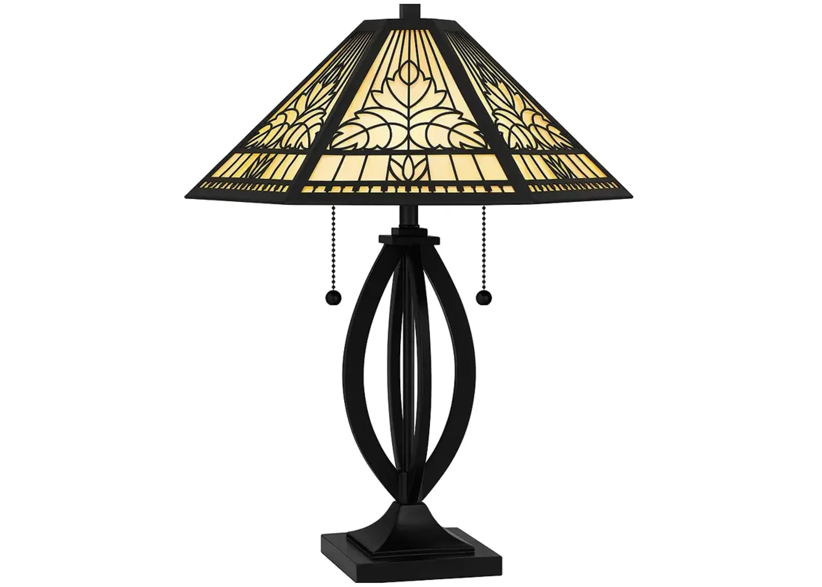 Quoizel James 24" High Matte Black Art Glass Table Lamp