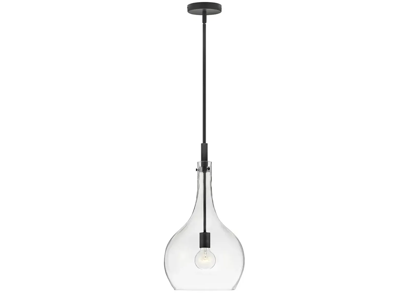 Hinkley Ziggy 12" Wide Black with Clear Glass Mini Pendant