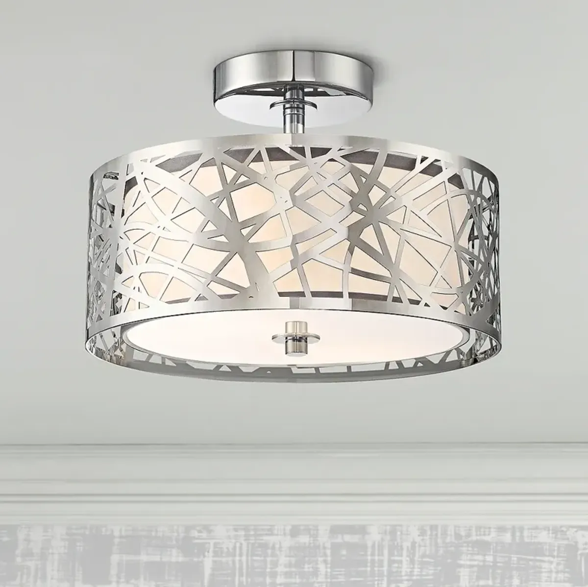 Quoizel Platinum Abode 12" Wide Polished Chrome Ceiling Light