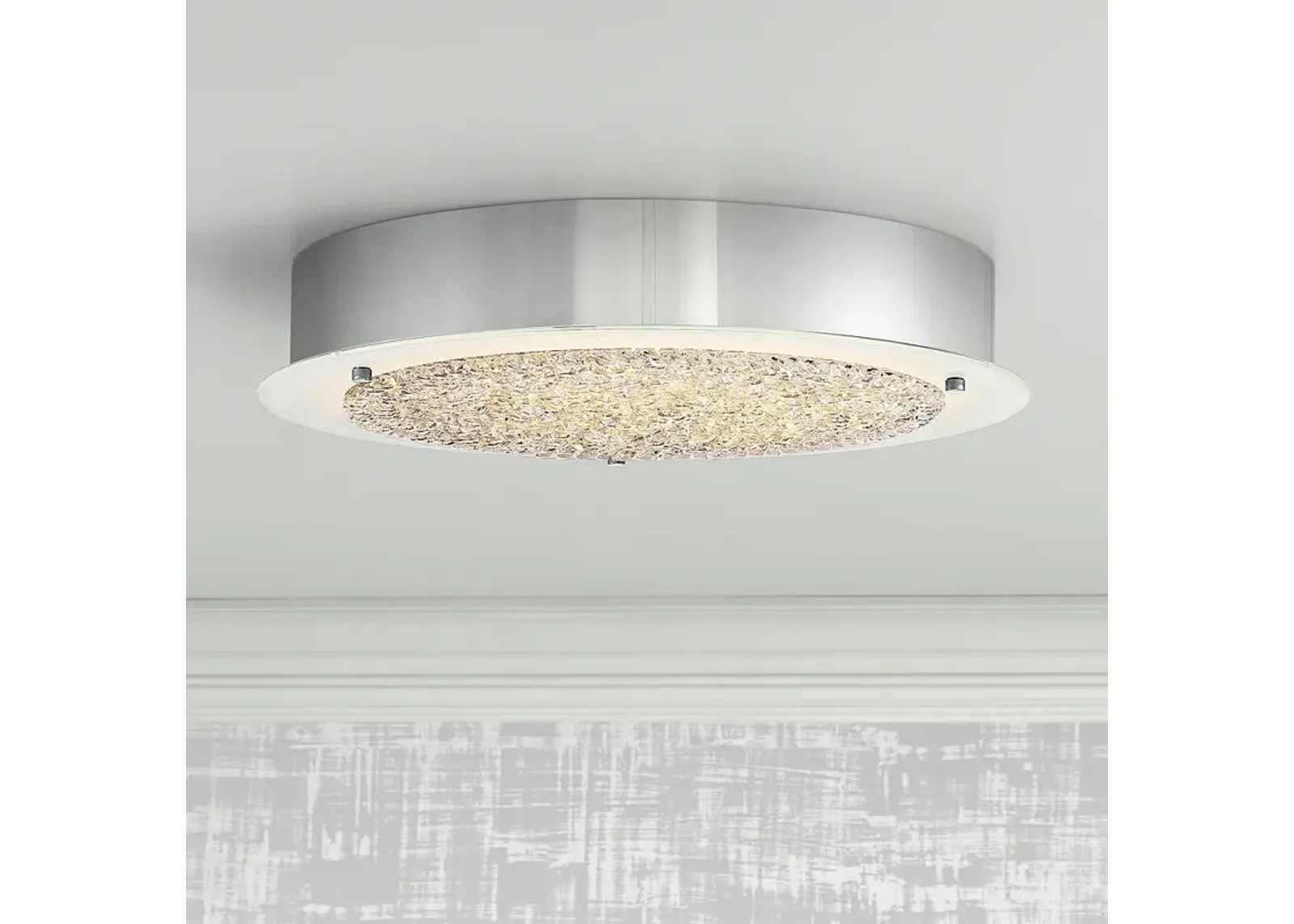 Platinum Collection Blaze 16" Wide Chrome LED Ceiling Light