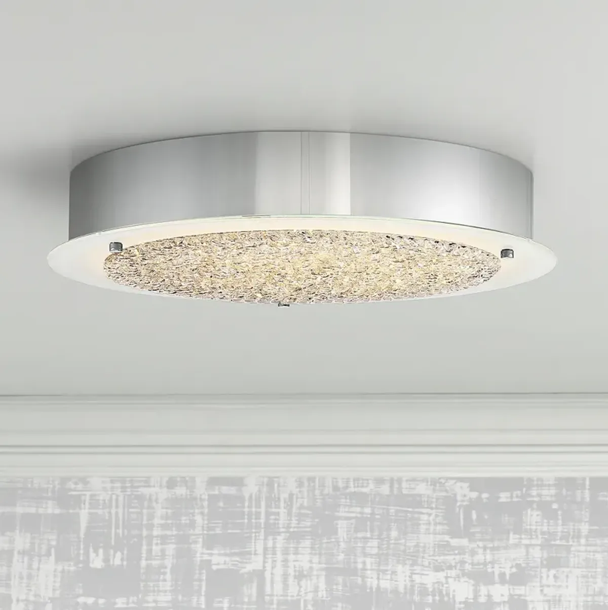 Platinum Collection Blaze 16" Wide Chrome LED Ceiling Light