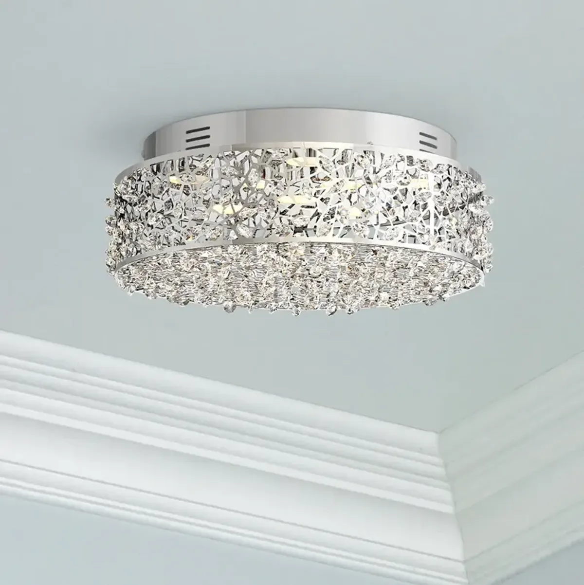 Quoizel Platinum Starlet 13 3/4"W Chrome LED Ceiling Light