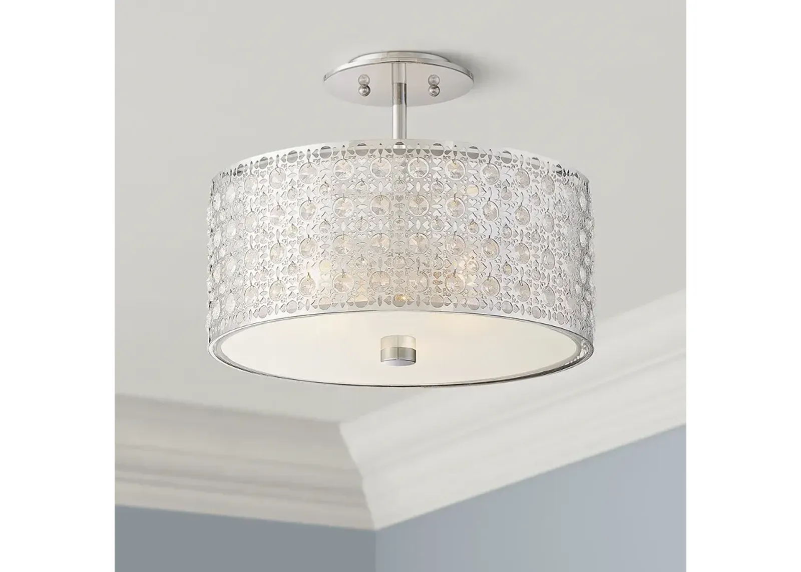 Platinum Verity 15" Wide Modern Chrome Ceiling Light