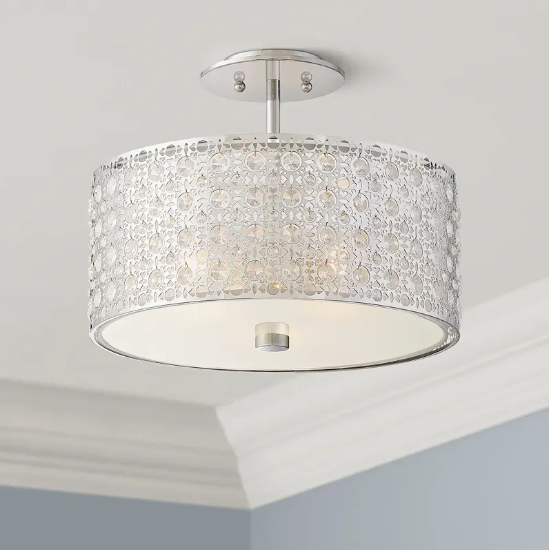 Platinum Verity 15" Wide Modern Chrome Ceiling Light