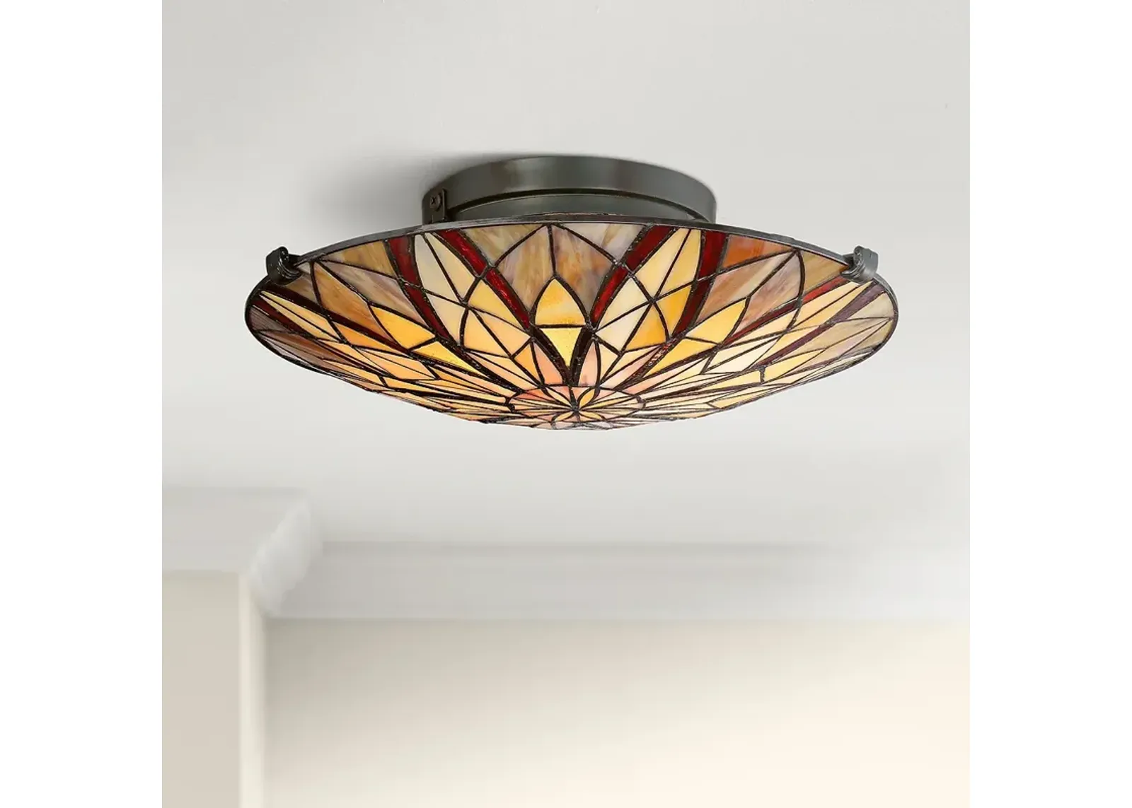 Quoizel Victory 16 1/4" Wide Valiant Bronze Ceiling Light