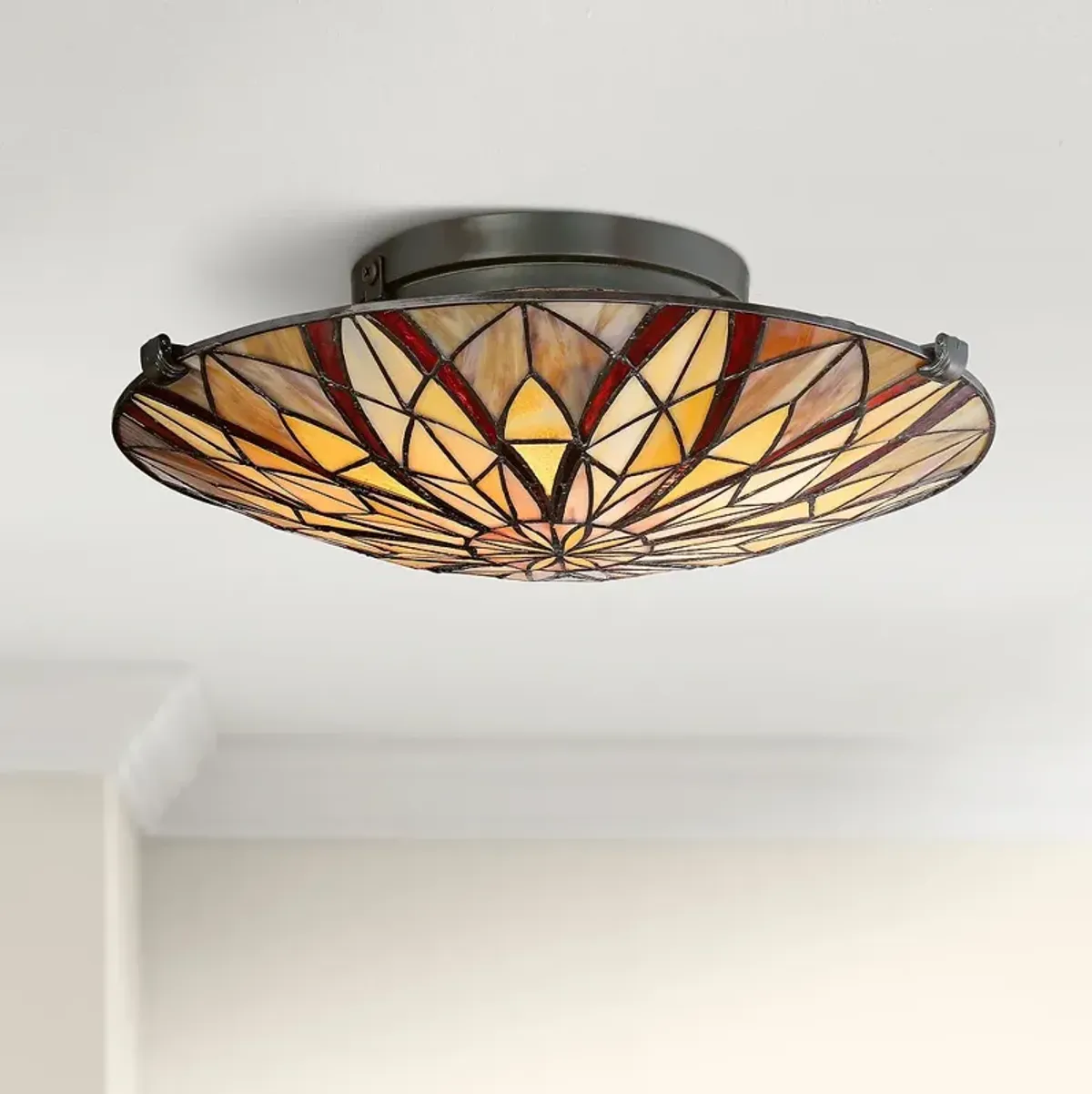 Quoizel Victory 16 1/4" Wide Valiant Bronze Ceiling Light