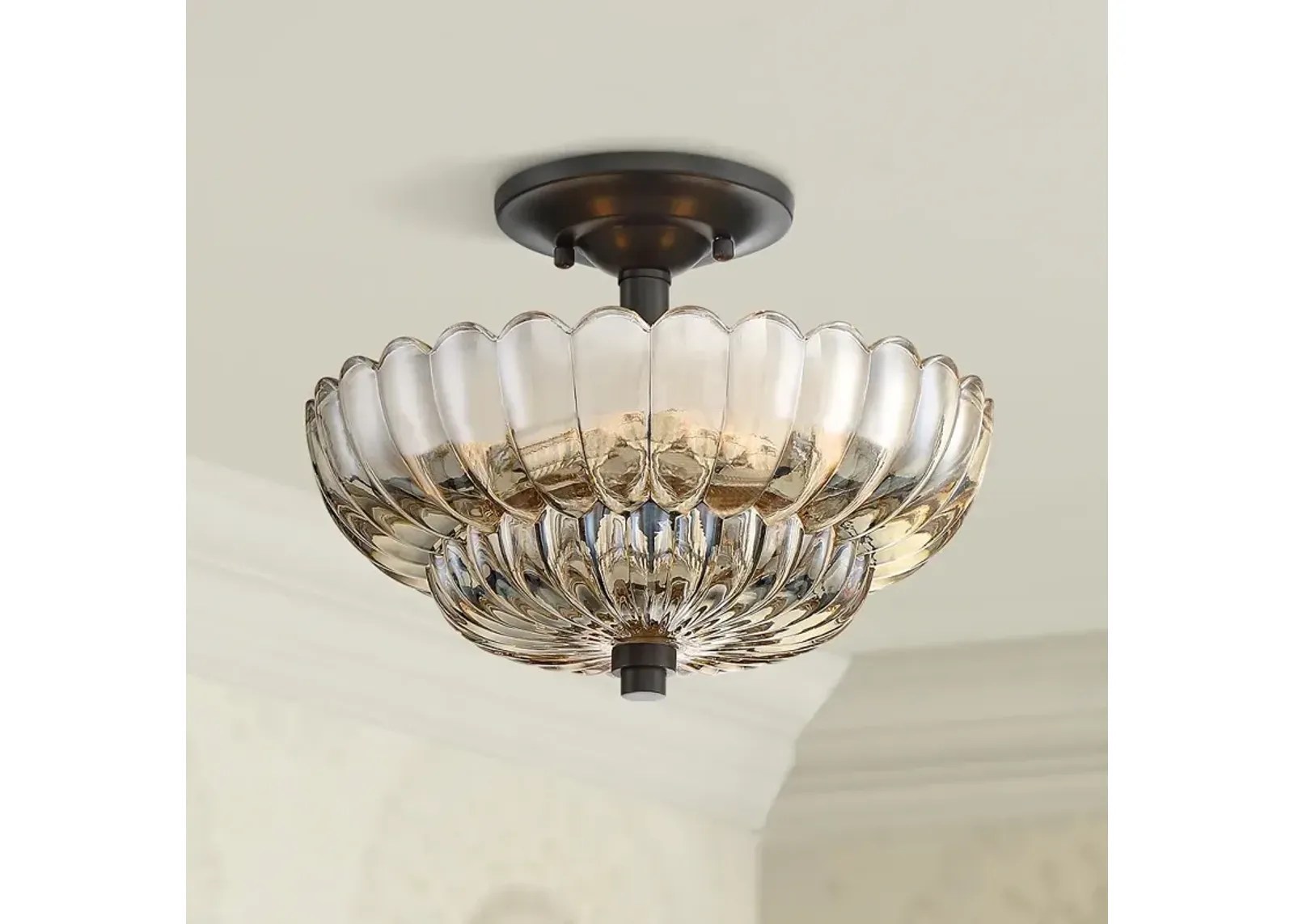 Quoizel Whitecap 11 3/4" Wide Mottled Cocoa Ceiling Light