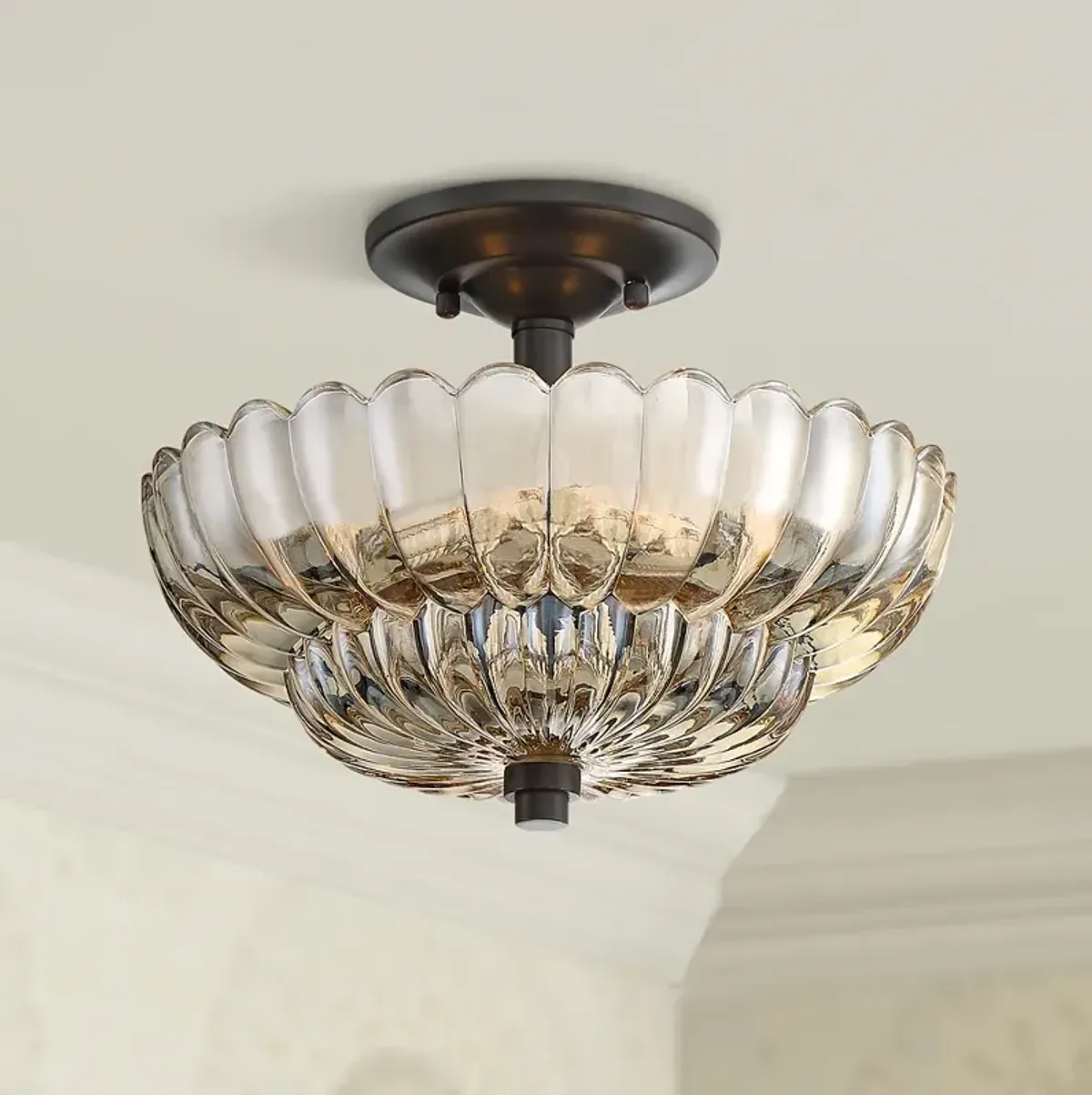 Quoizel Whitecap 11 3/4" Wide Mottled Cocoa Ceiling Light