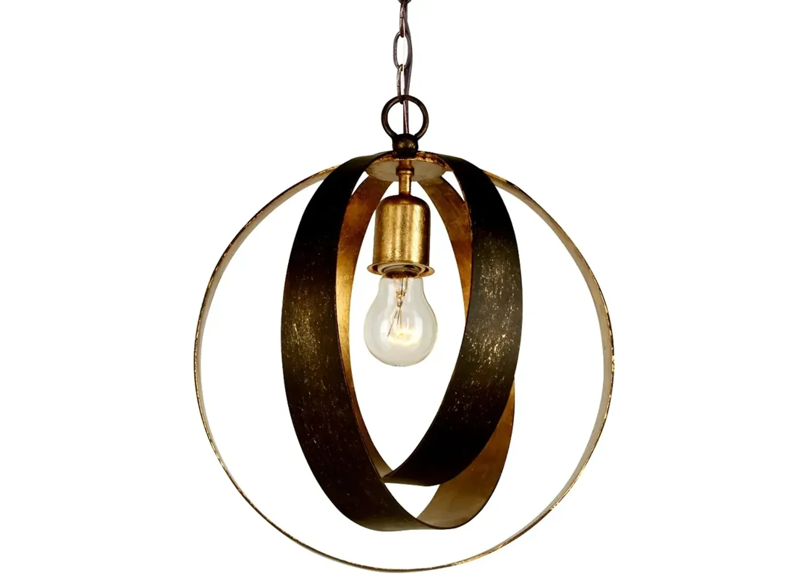 Crystorama Luna 12" Wide Bronze and Gold Orb Mini Pendant