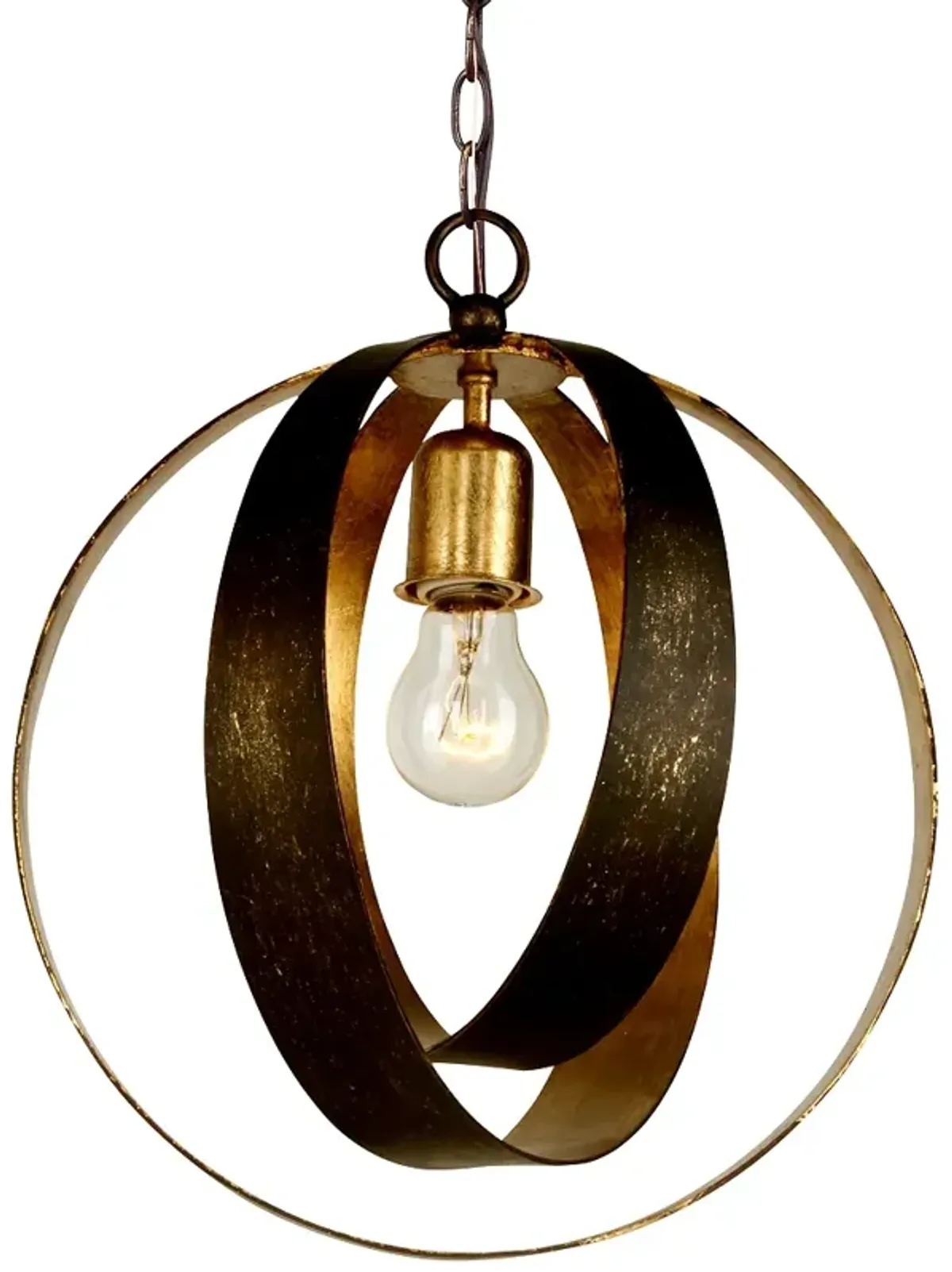 Crystorama Luna 12" Wide Bronze and Gold Orb Mini Pendant