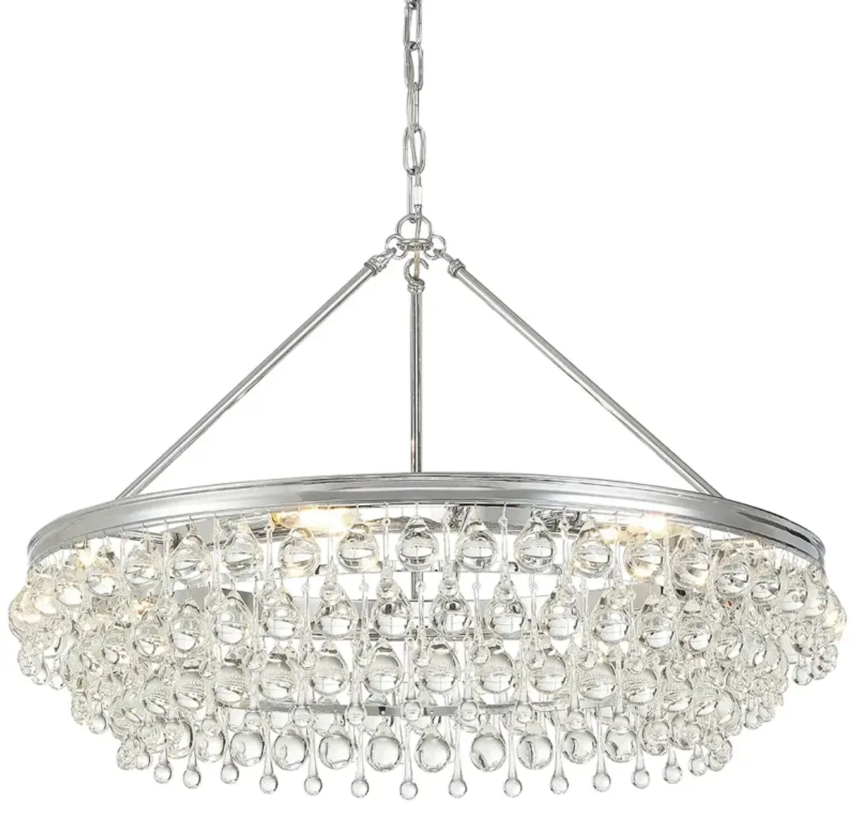 Calypso 30" Wide Polished Chrome and Crystal Chandelier