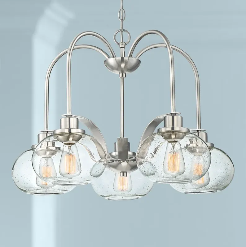 Quoizel Trilogy 26" Wide Brushed Nickel 5-Light Chandelier