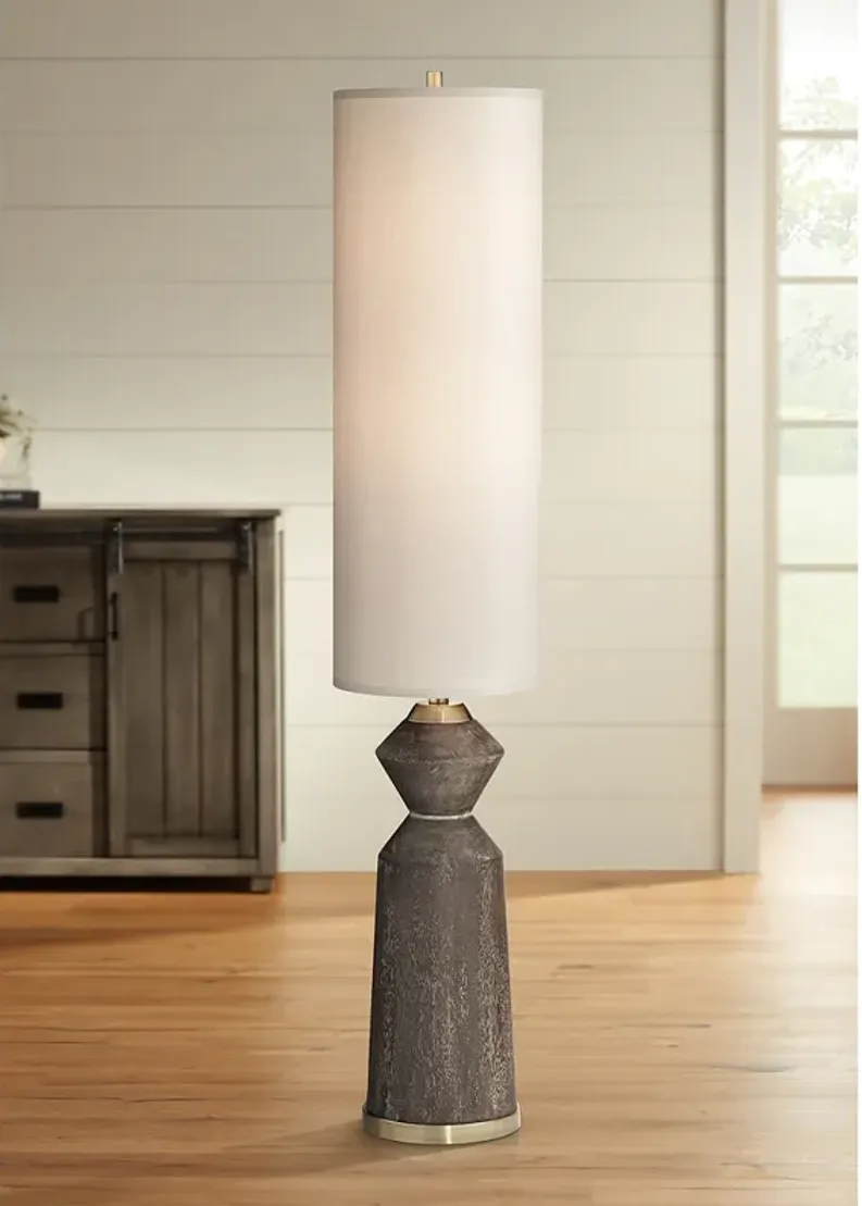 Pacific Coast Lighting Taboo 66" Sculpted Faux Wood Modern Floor Lamp