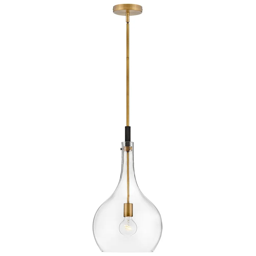 Ziggy 12" Wide Brass and Clear Glass Mini Pendant by Hinkley Lighting