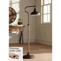 Ferris Bronze Adjustable Downbridge Pharmacy Floor Lamp with USB Dimmer