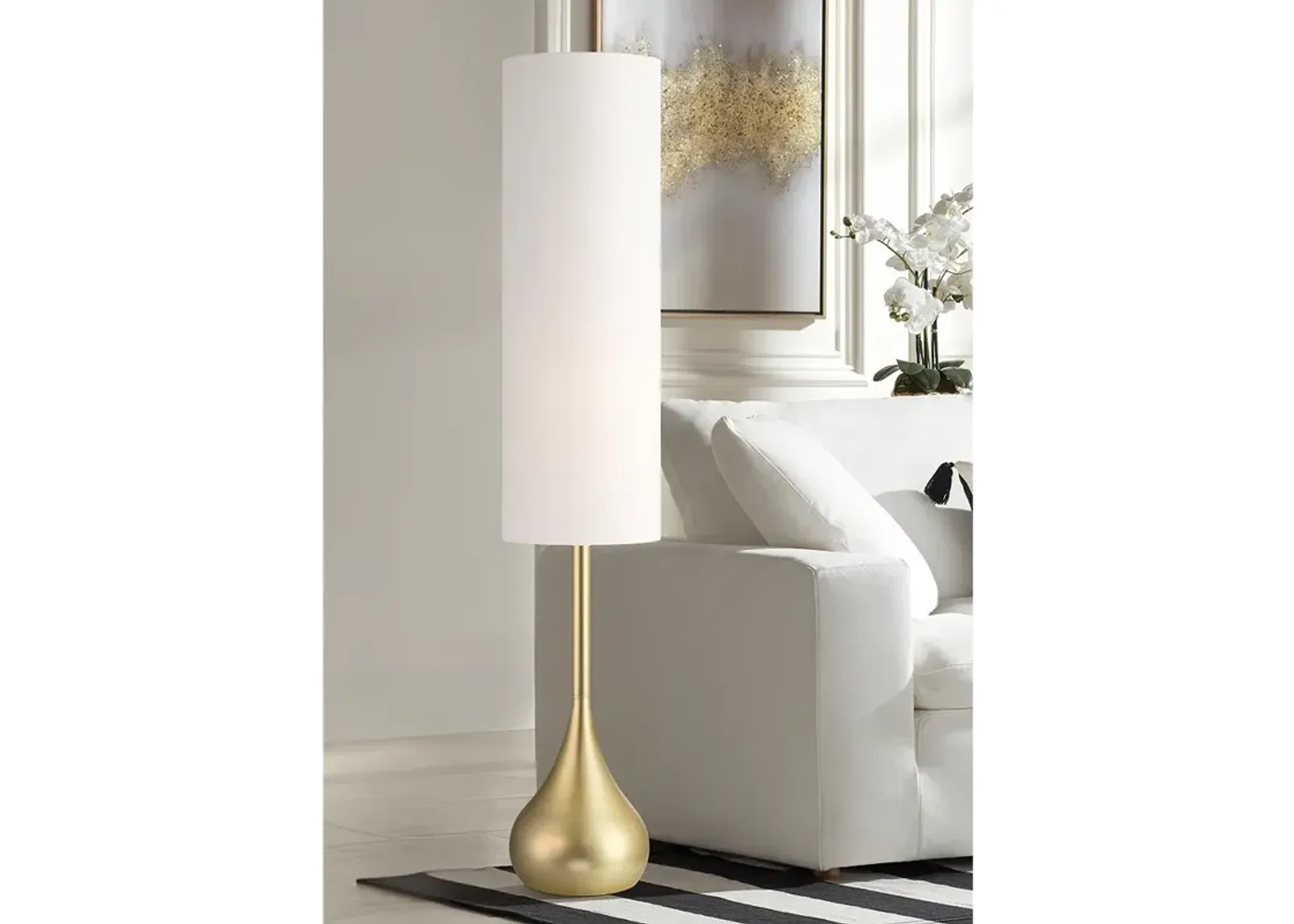 Possini Euro Moderne Droplet 62" High Soft Gold Floor Lamp