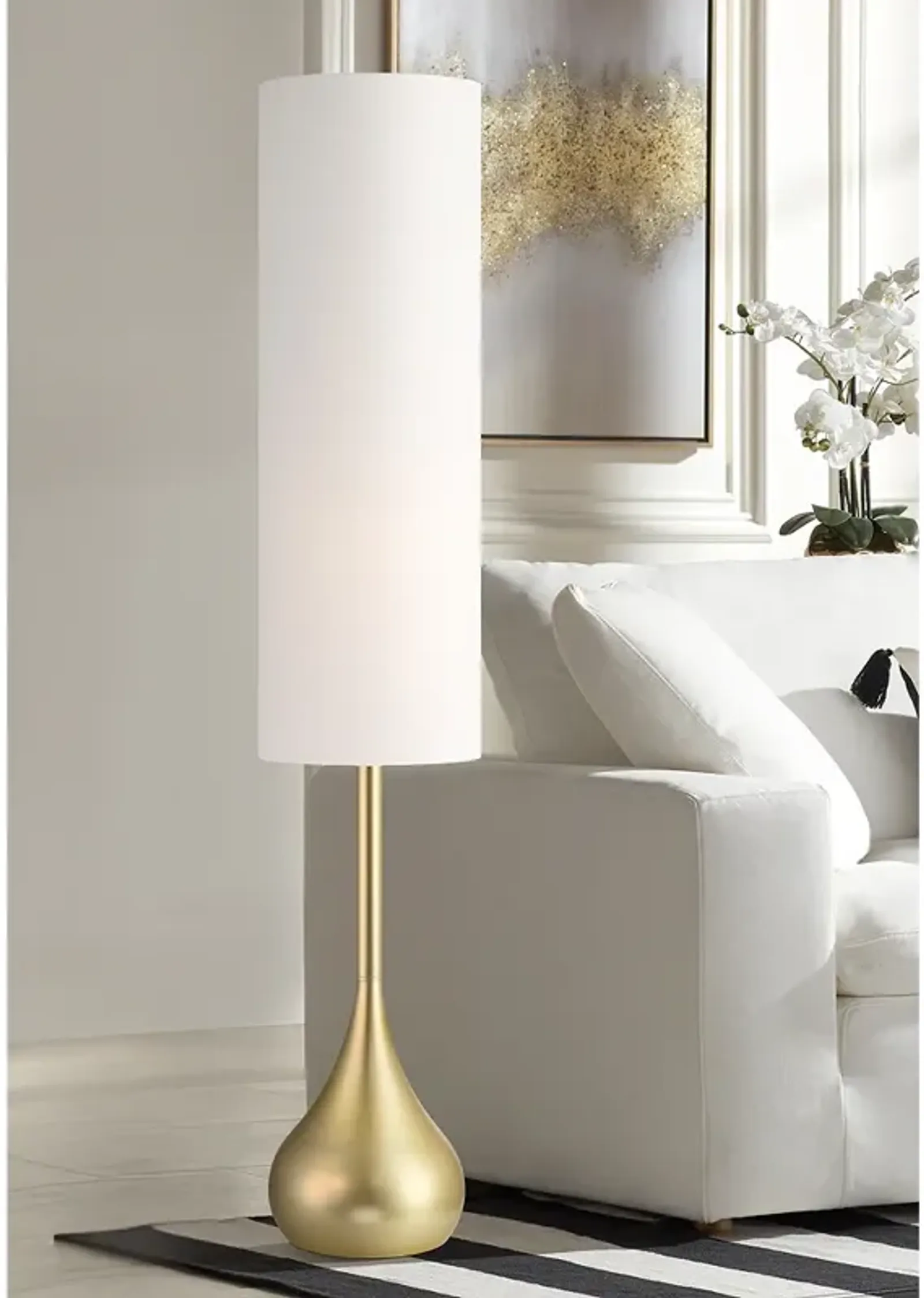 Possini Euro Moderne Droplet 62" High Soft Gold Floor Lamp