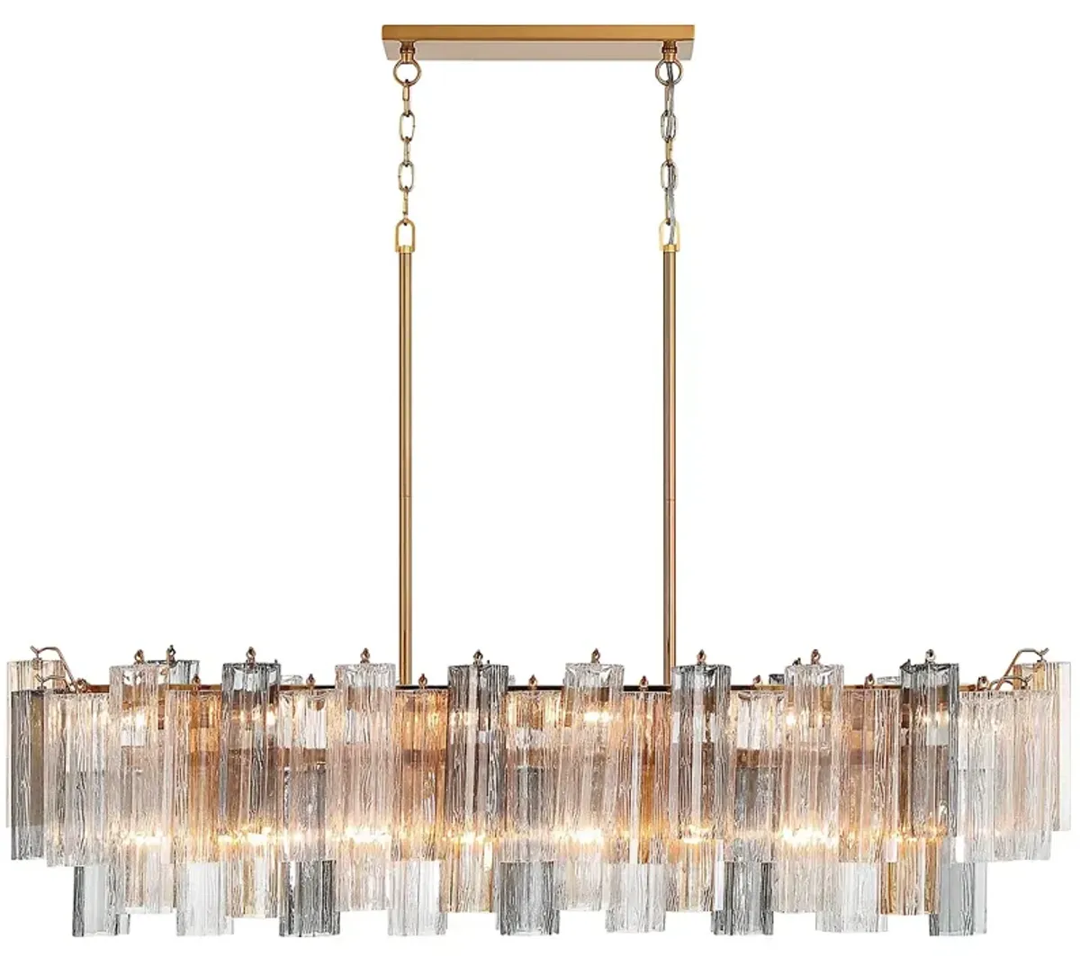 Addis 51 3/4" Wide Aged Brass 14-Light Linear Chandelier