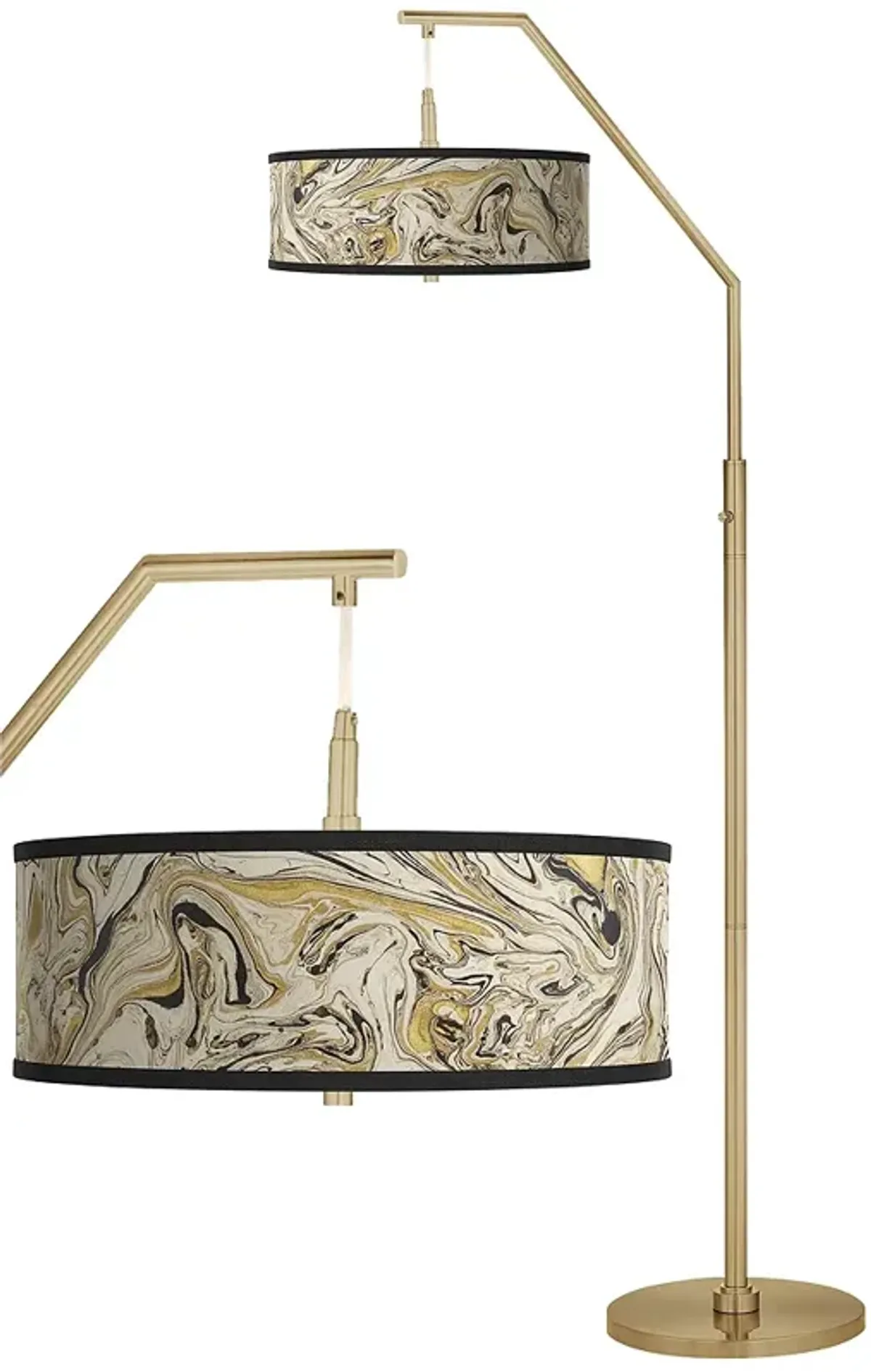 Venetian Marble Giclee Warm Gold Arc Floor Lamp