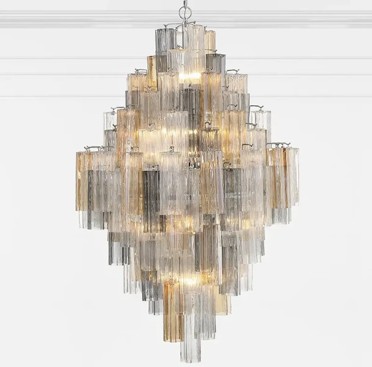 Addis 31 1/2" Wide Polished Chrome and Autumn Chandelier